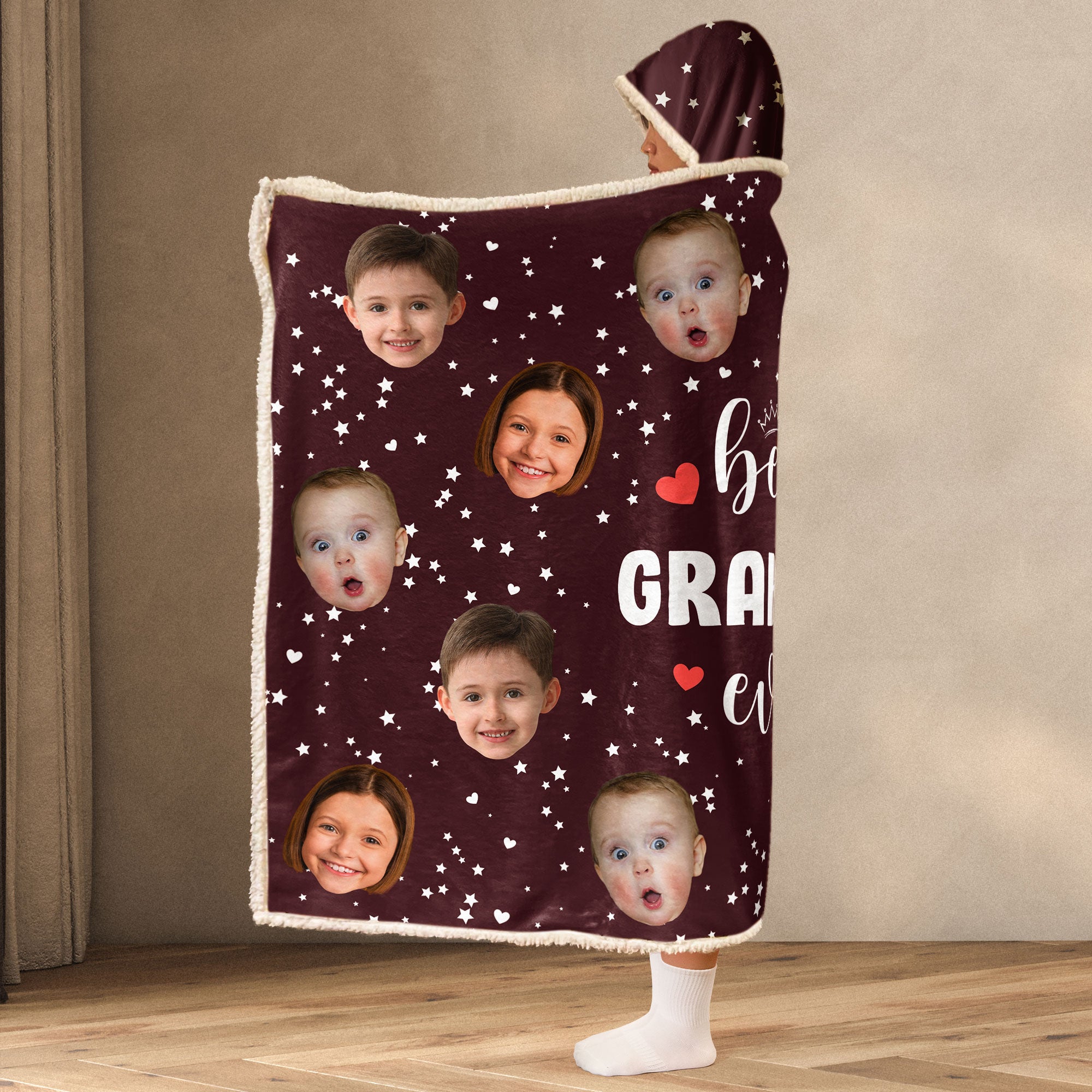 Best Mom Ever, Best Dad Ever - Personalized Photo Wearable Blanket Hoodie