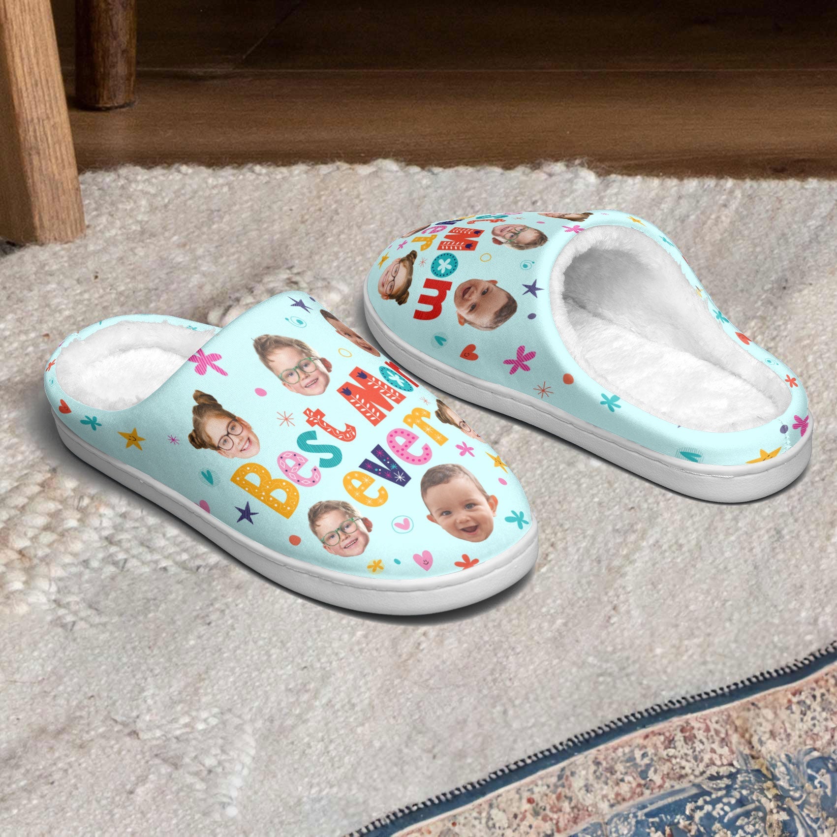 Best Mom Ever, Best Grandma - Personalized Photo Slippers