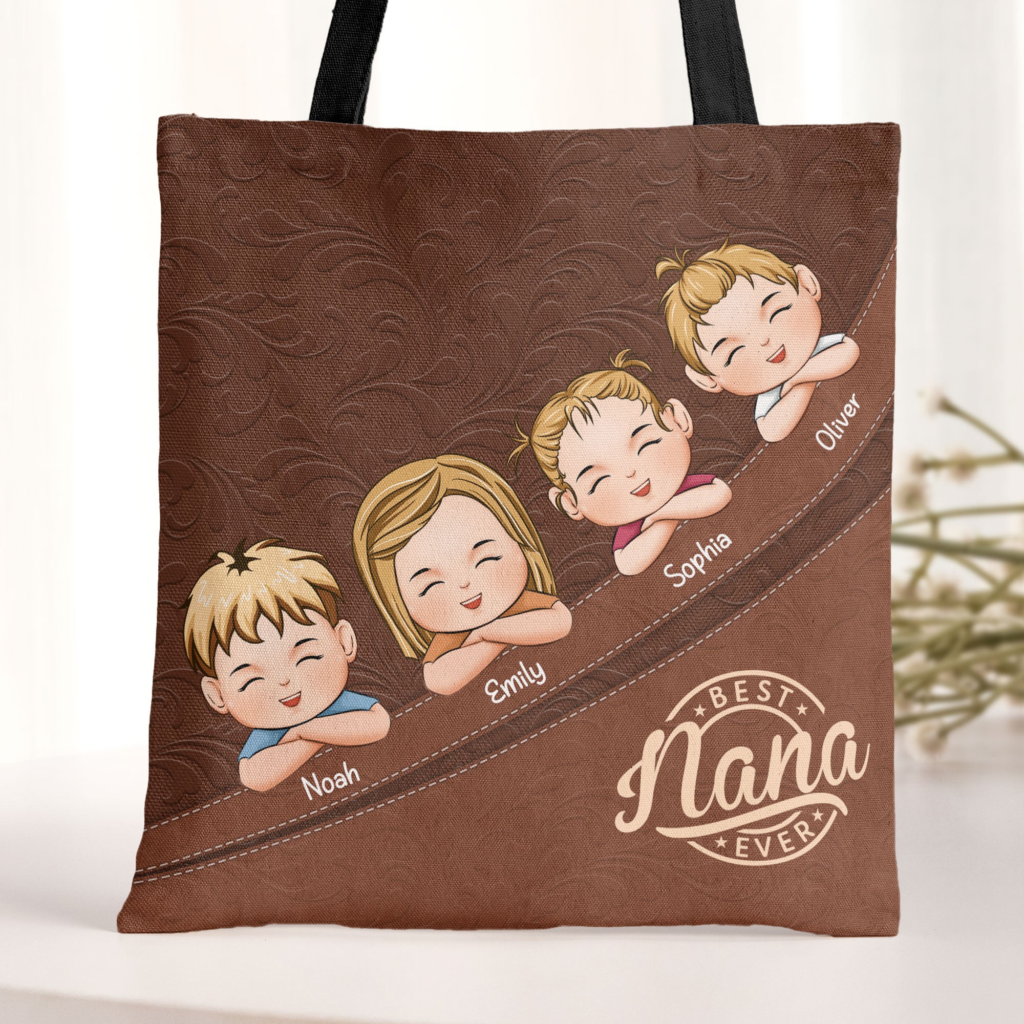 Best Nana Ever Custom Cute Kids - Personalized Tote Bag