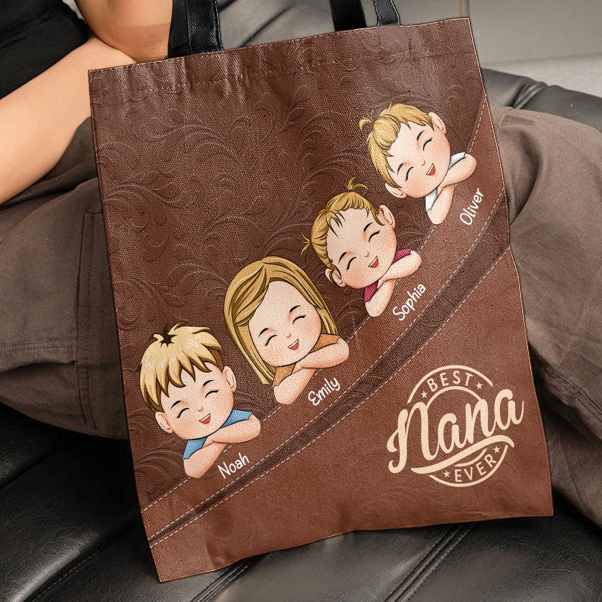 Best Nana Ever Custom Cute Kids - Personalized Tote Bag