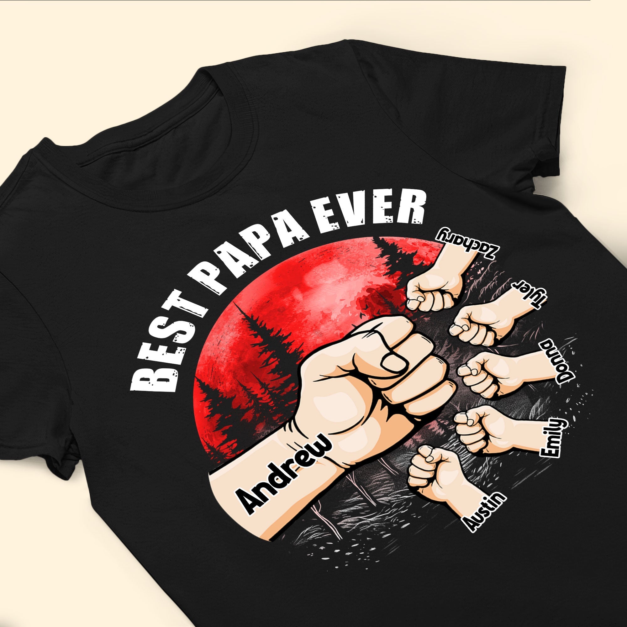 Best Papa Ever Fistbump - Personalized Shirt