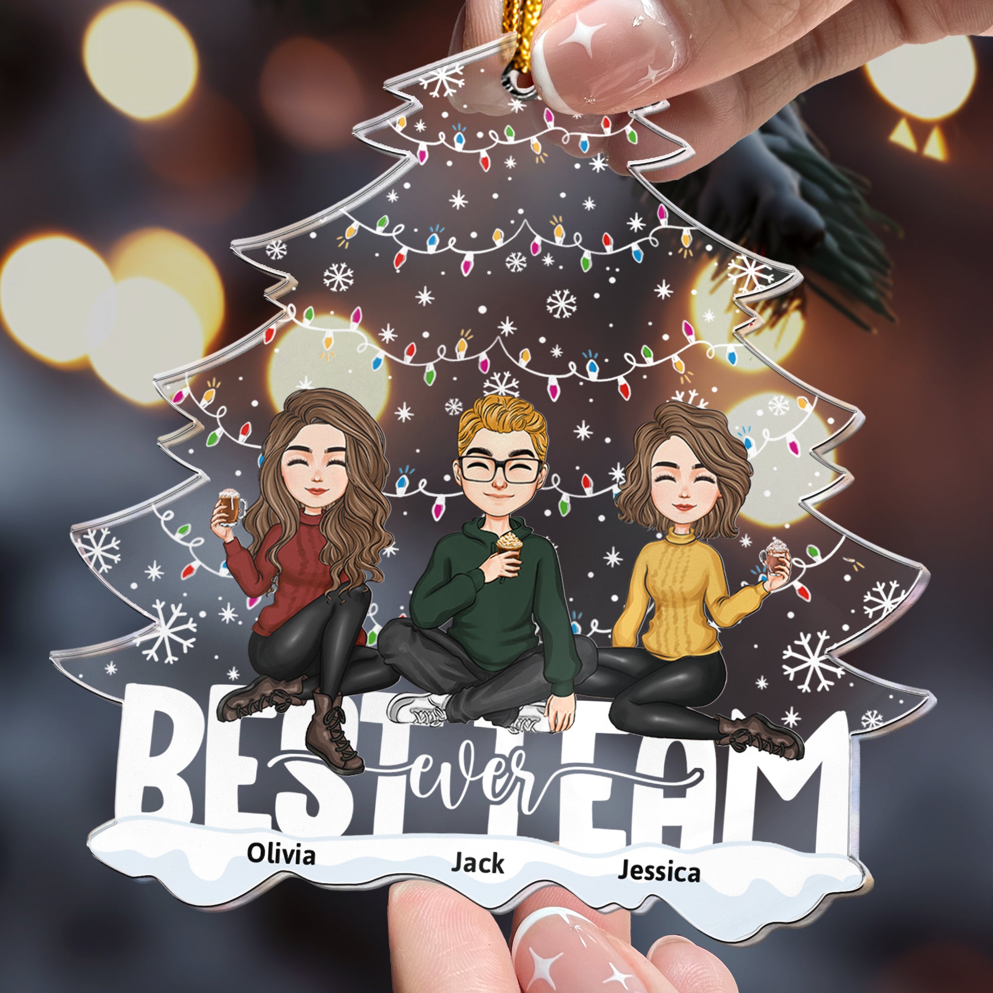 Best Team Ever Coworker Christmas - Personalized Acrylic Ornament