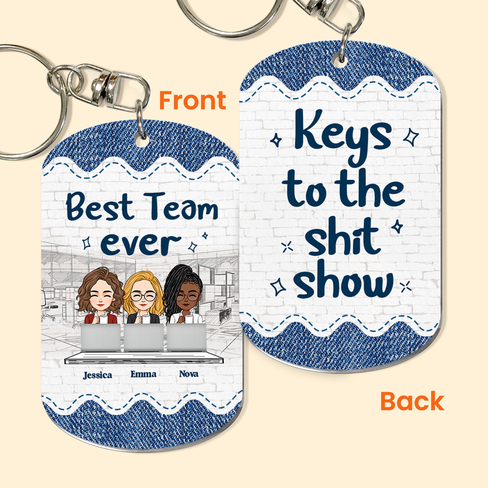 Best Team Ever - Personalized Keychain