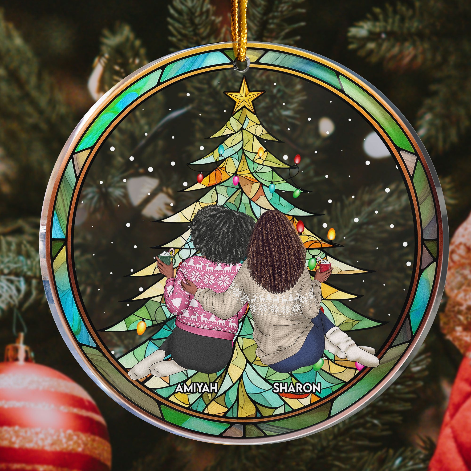 Mother & Daughter, Sister, Bestie By Your Side - Personalized Acrylic Ornament