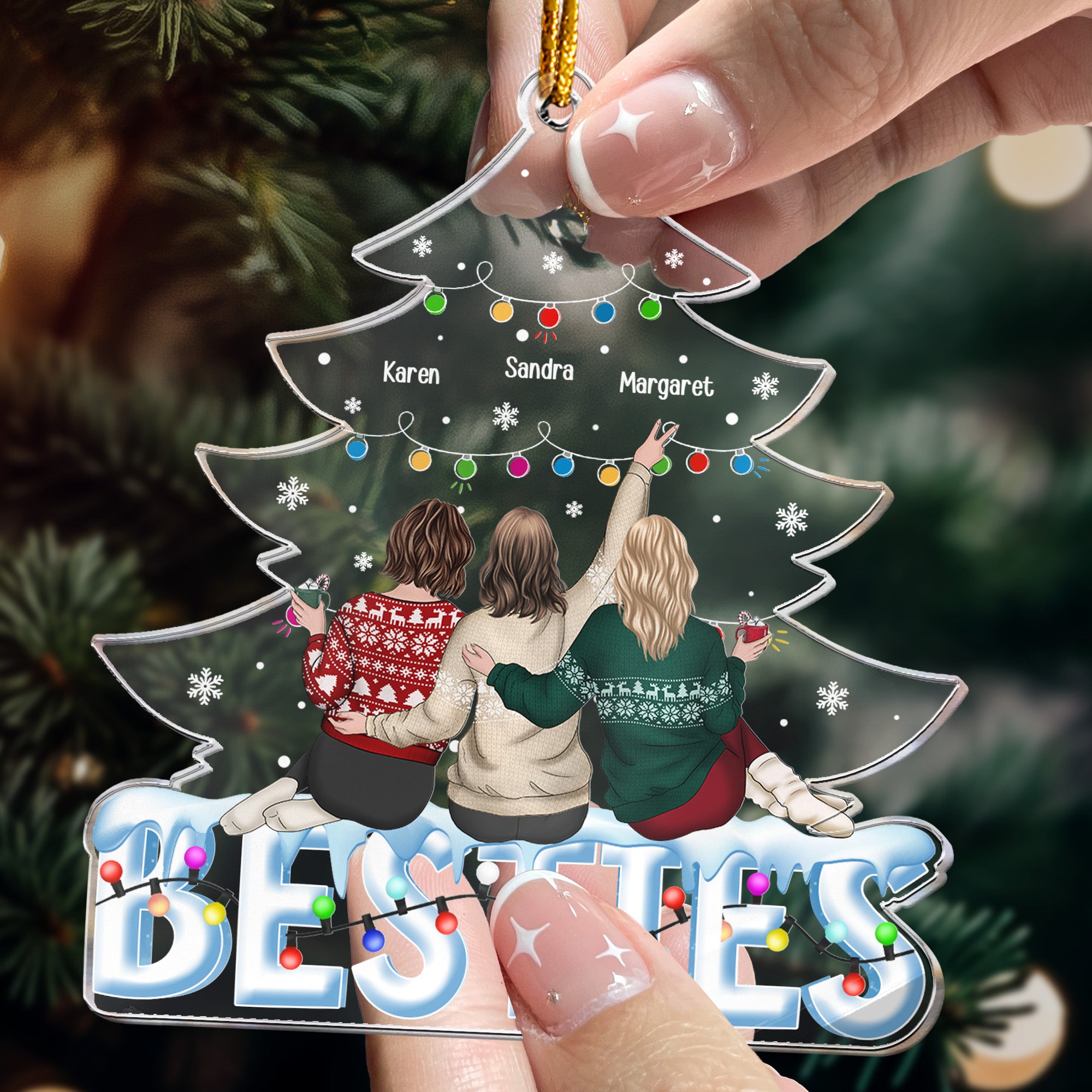 Besties Christmas Tree - Personalized Acrylic Ornament