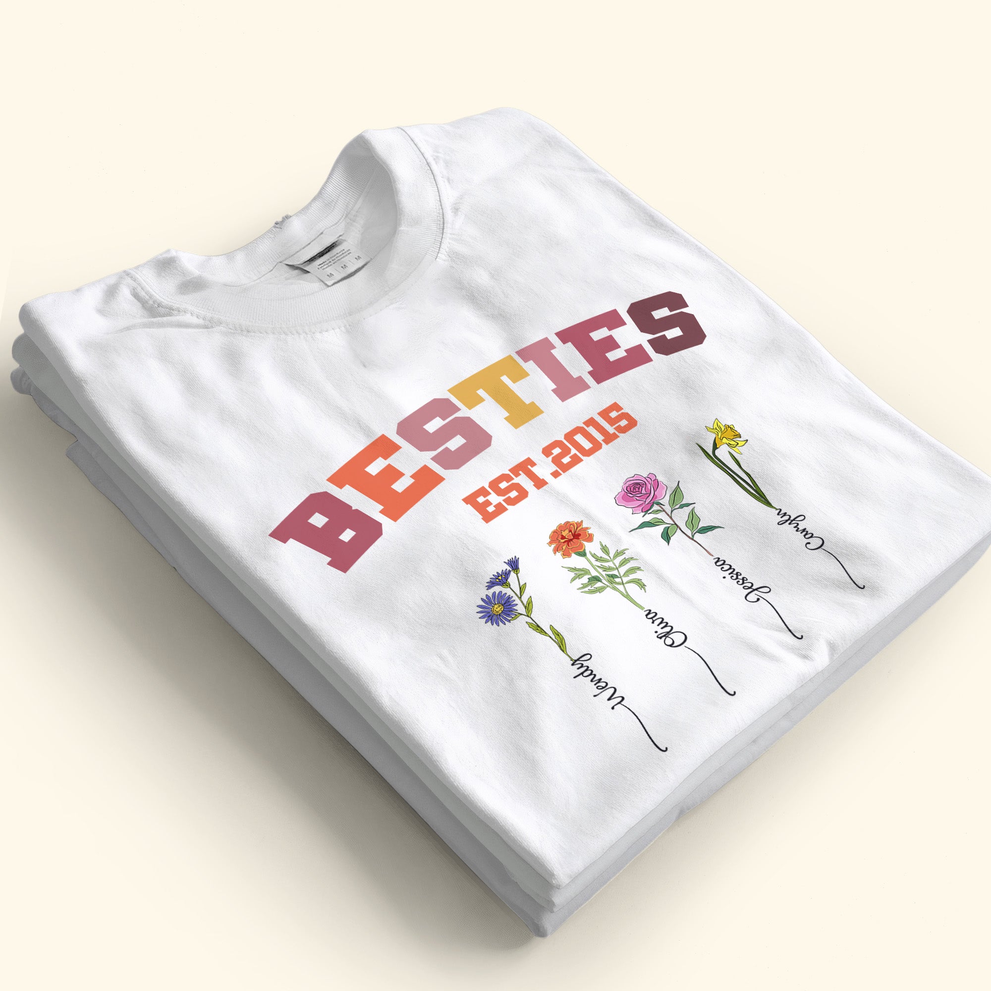 Besties Est Birthflower Friend Gift - Personalized Sweatshirt