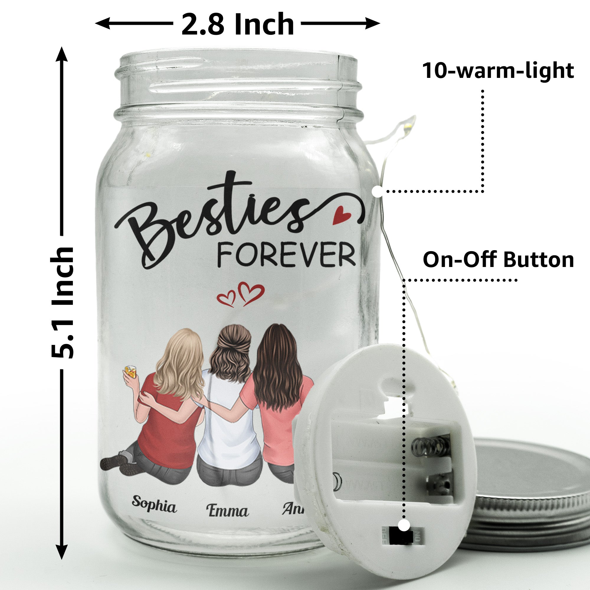 Besties Forever Because Of You I Laugh A Little Harder - Personalized 