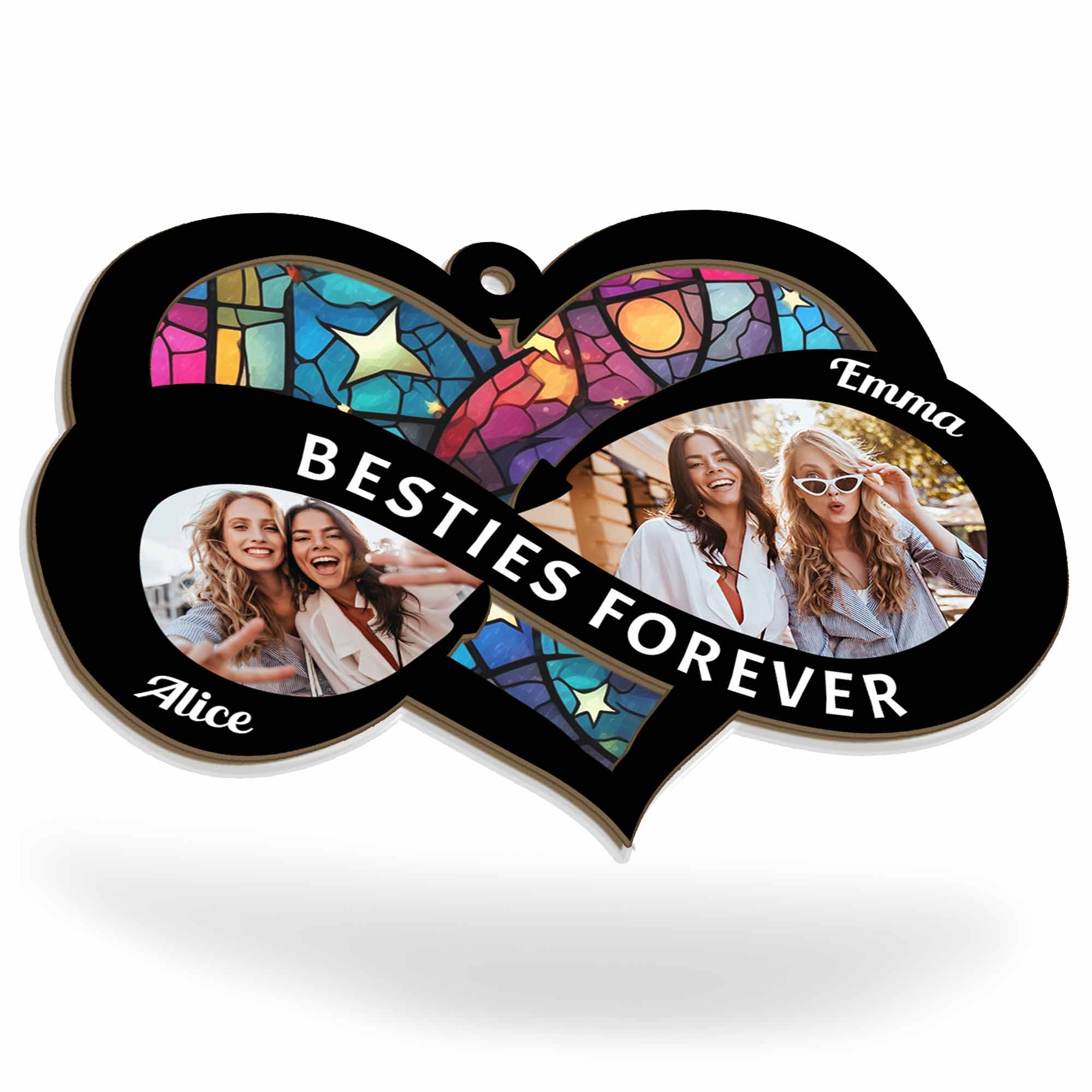 Besties Forever- Friendship - Personalized Suncatcher Photo Ornament