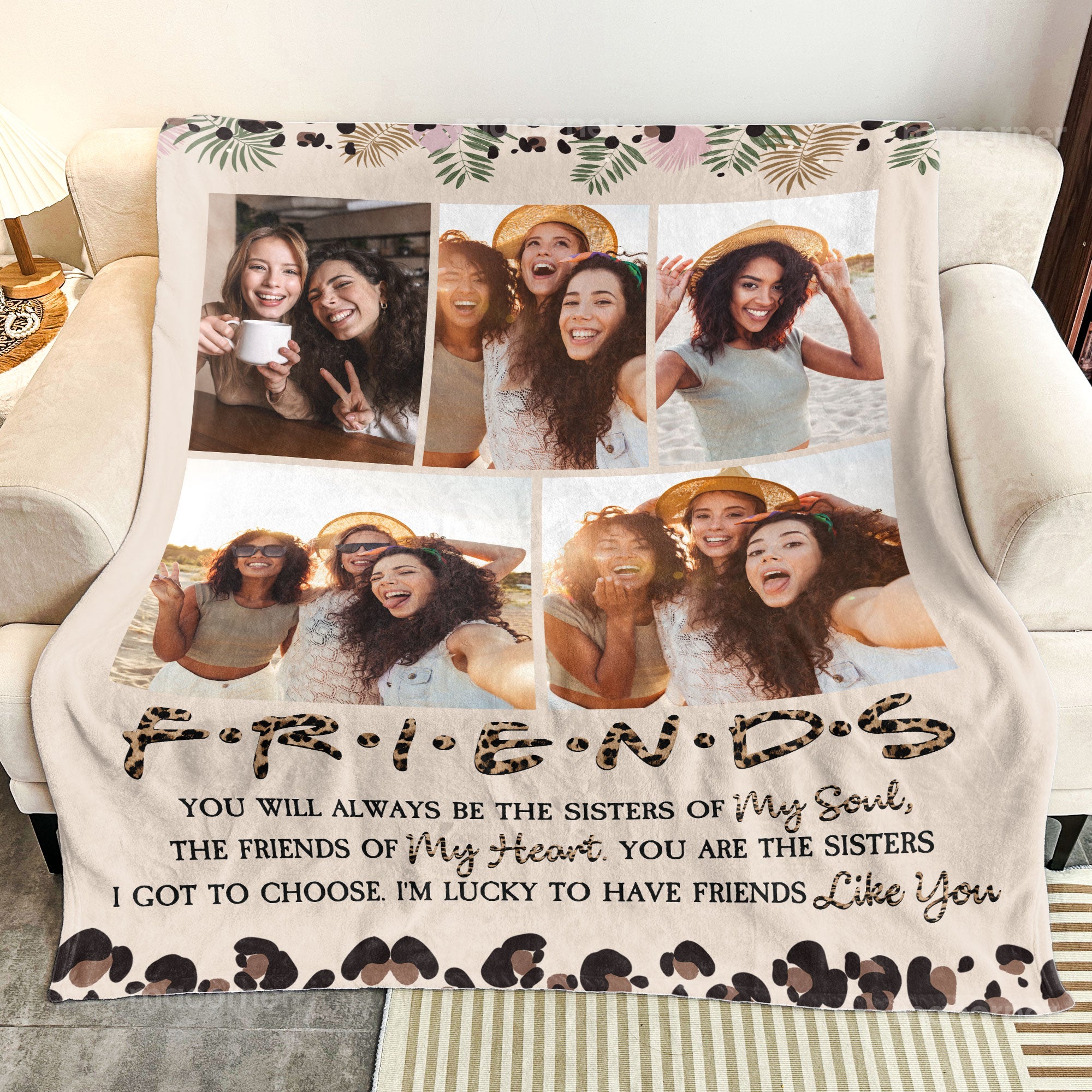 Besties Friends You Will Always Be The Sister Of My Soul - Personalized Photo Blanket