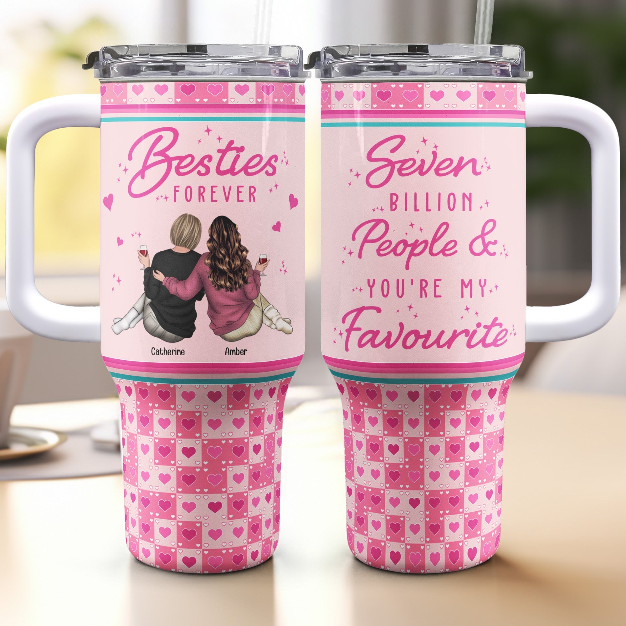 Besties Friends You're My Favourite - Personalized 40oz Tumbler With Straw