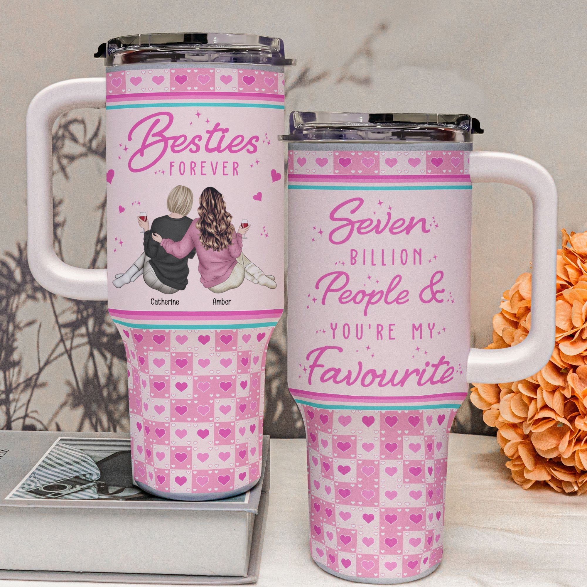 Besties Friends You're My Favourite - Personalized 40oz Tumbler With Straw