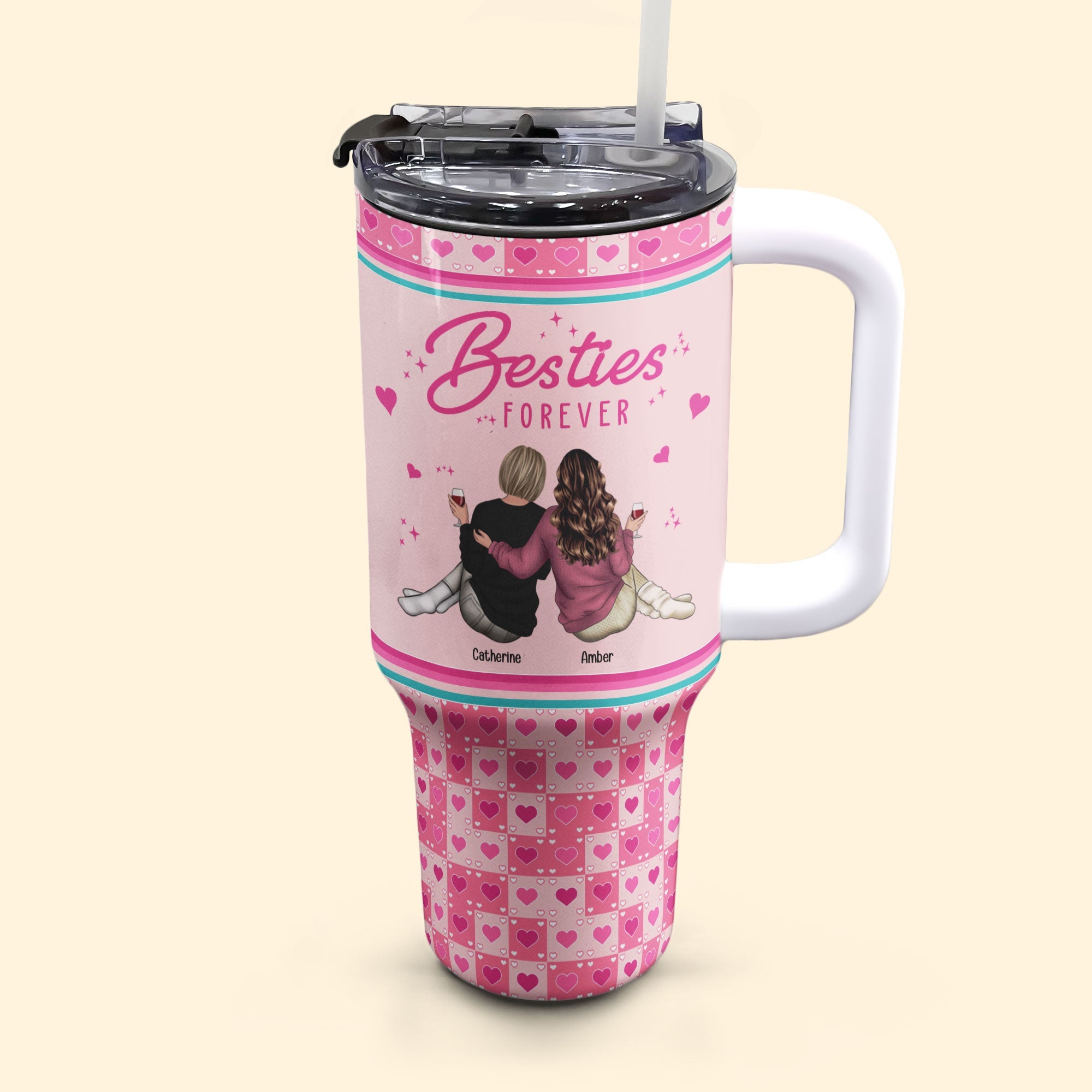 Besties Friends You're My Favourite - Personalized 40oz Tumbler With Straw