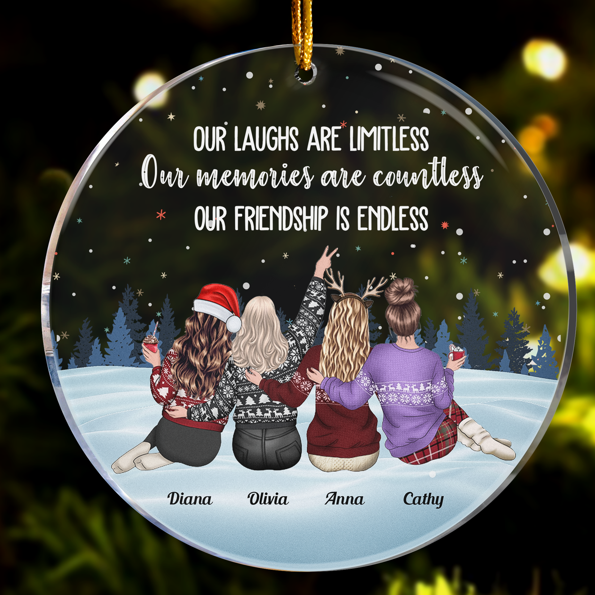 Besties Our Laughs Are Limitless - Personalized Acrylic Ornament