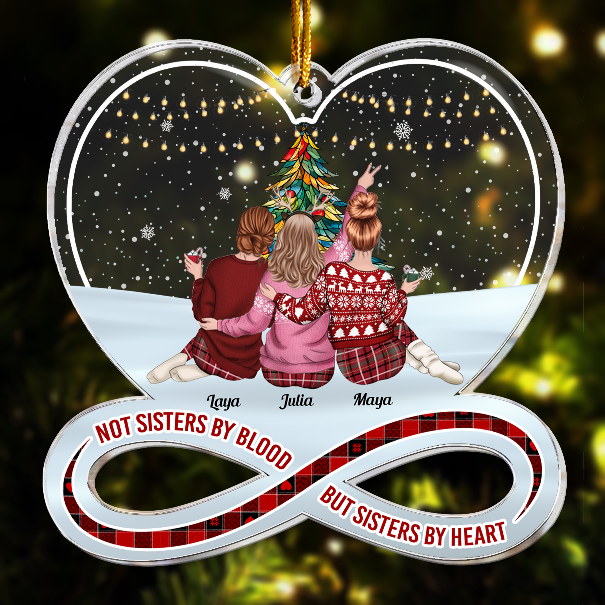 Besties Under Christmas Tree - Personalized Acrylic Ornament