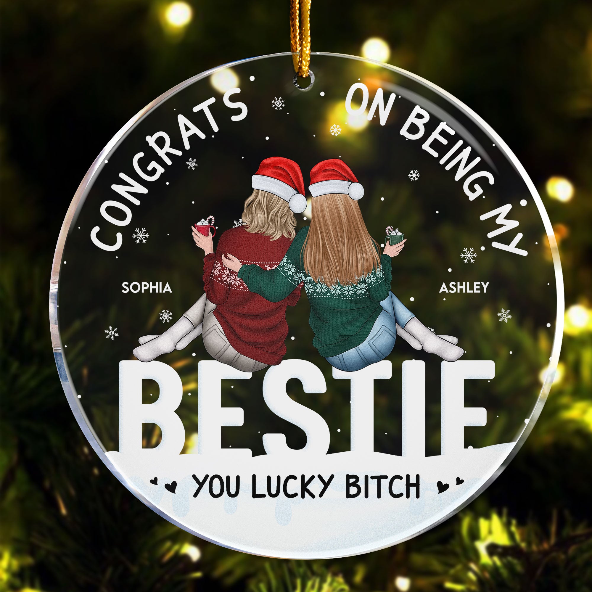 Besties, Congrats On Being My Bestie - Personalized Acrylic Ornament