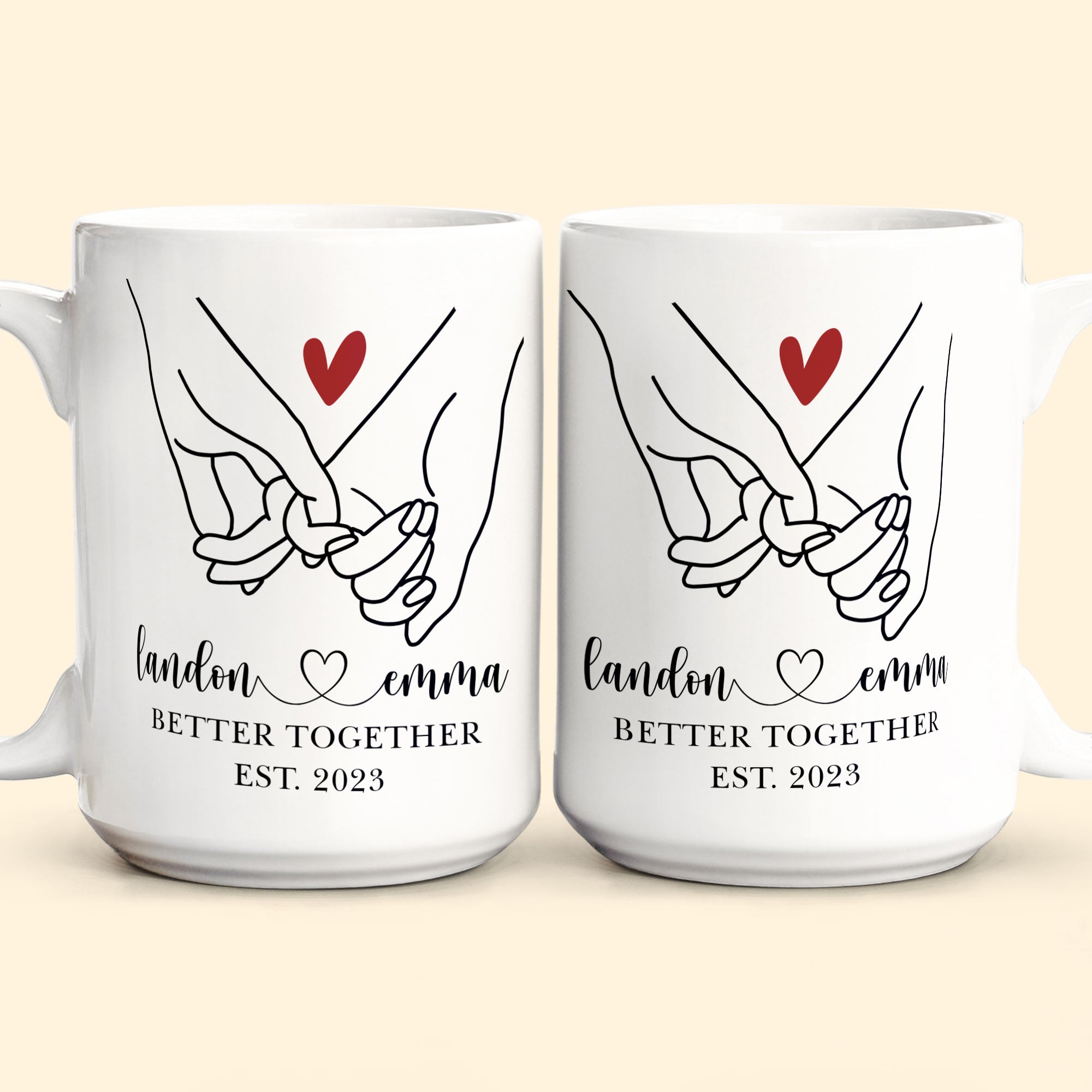 Better Together Holding Hand Couples Anniversay - Personalized Mug