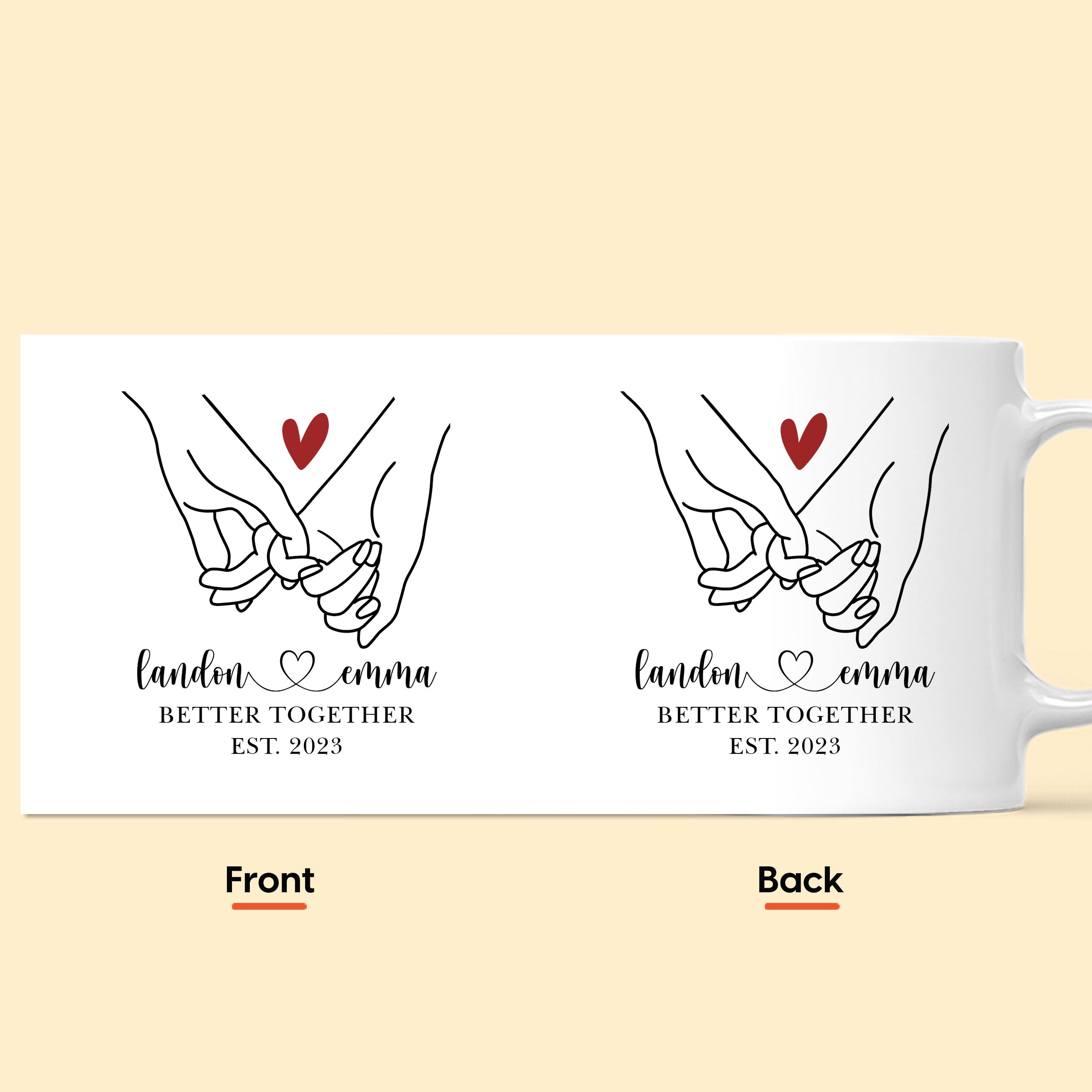 Better Together Holding Hand Couples Anniversay - Personalized Mug