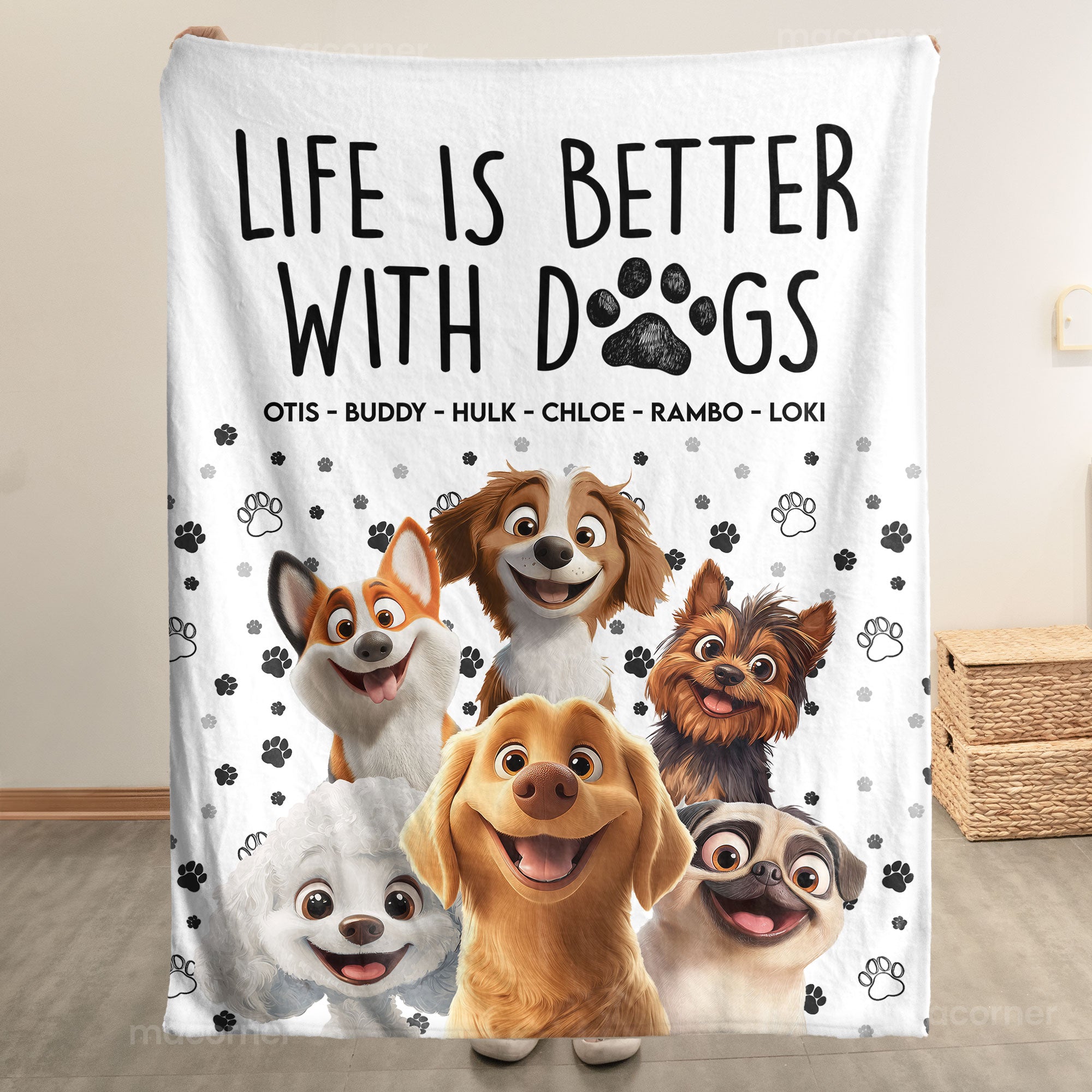 Better With Dogs - Personalized Blanket