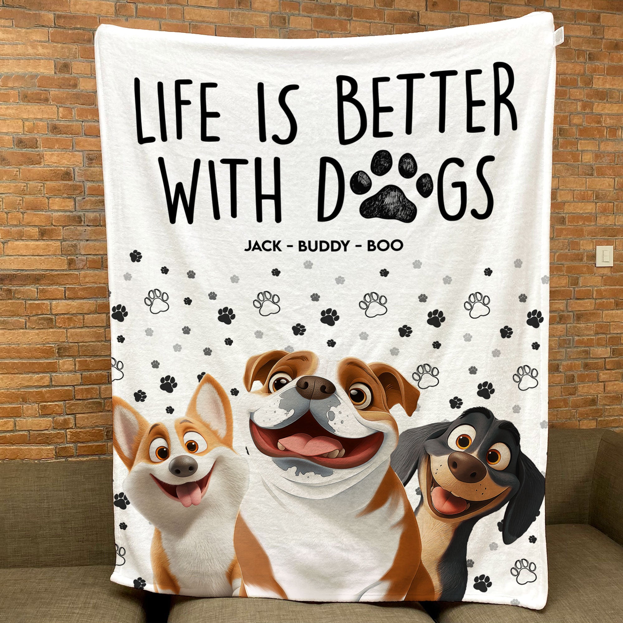 Better With Dogs - Personalized Blanket