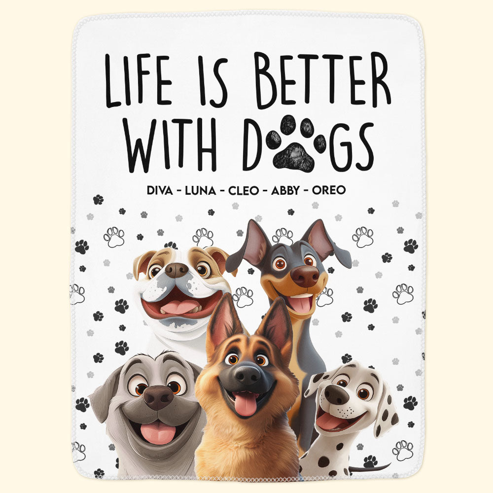 Better With Dogs - Personalized Blanket