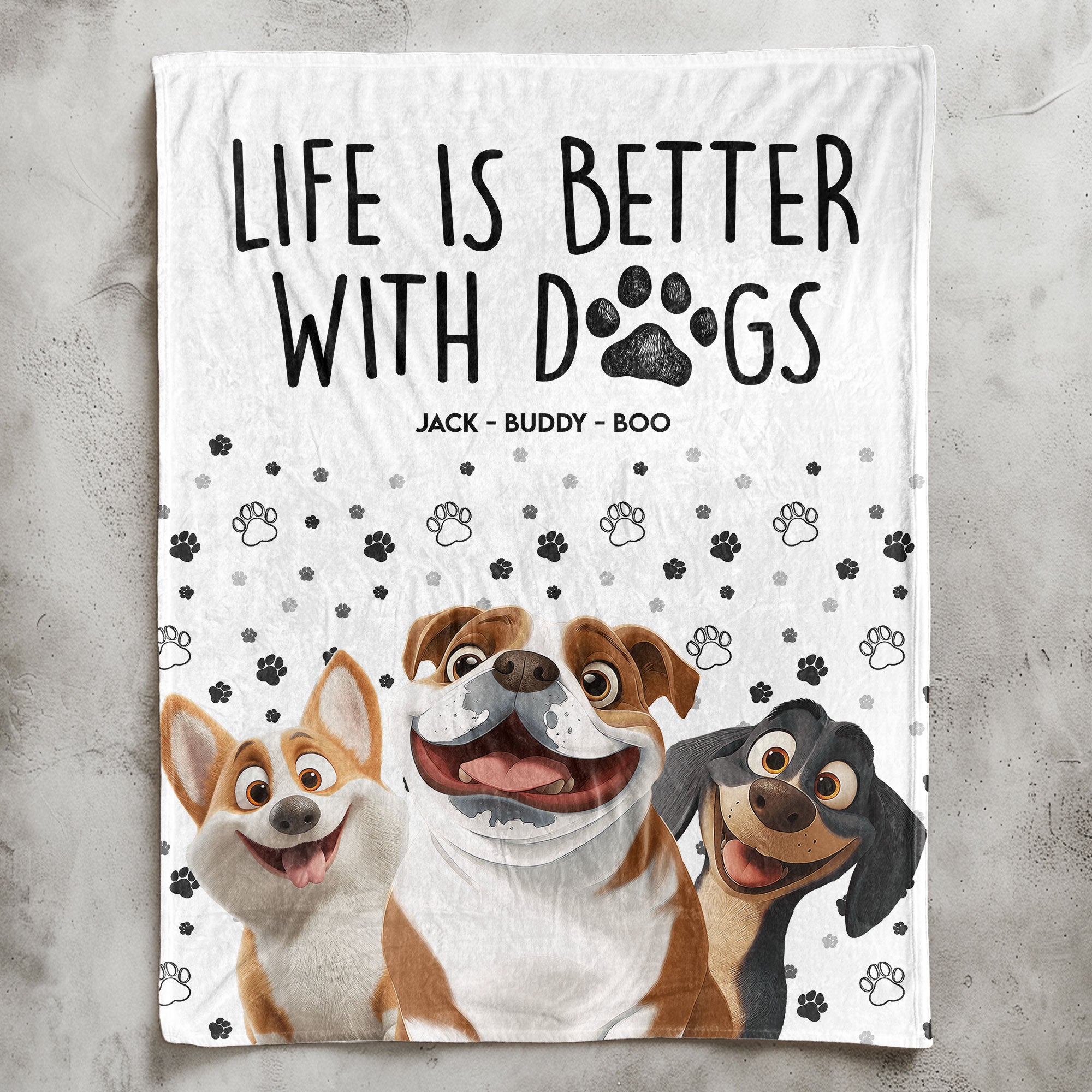 Better With Dogs - Personalized Blanket