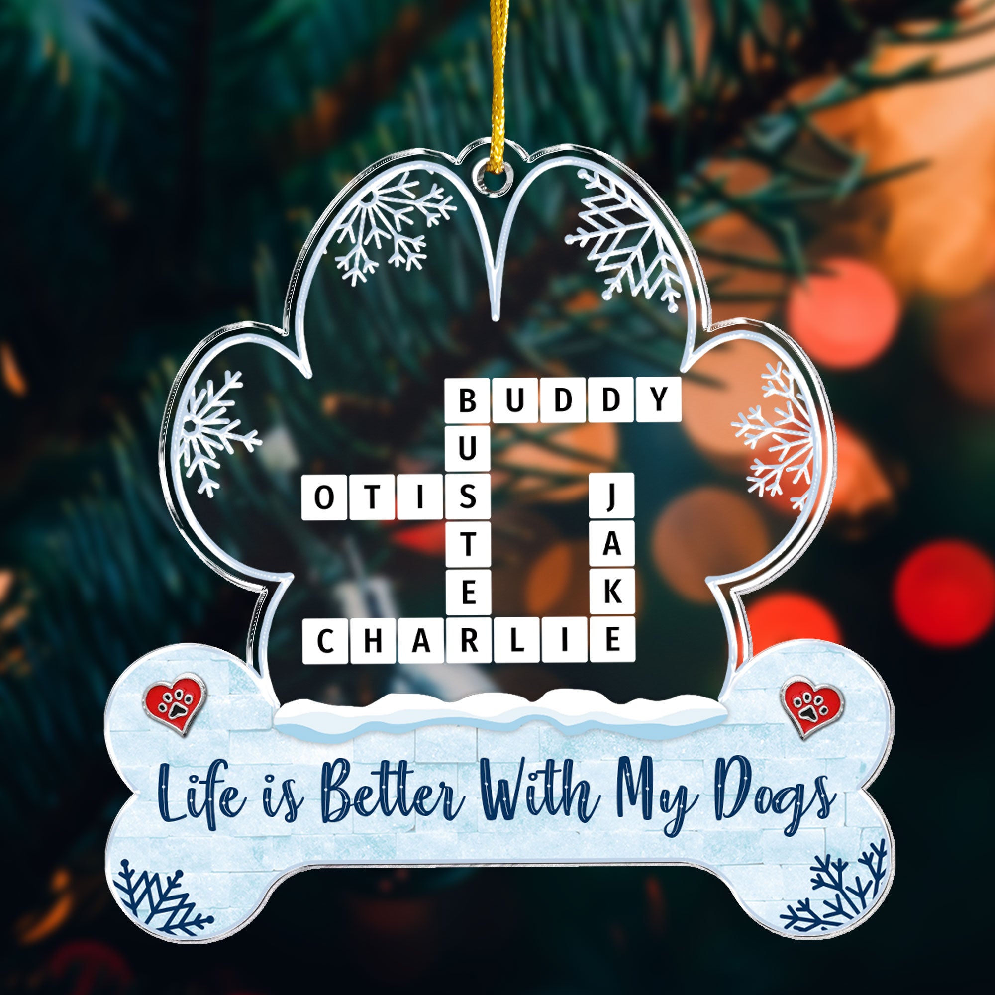 Better With My Dog - Personalized Acrylic Ornament