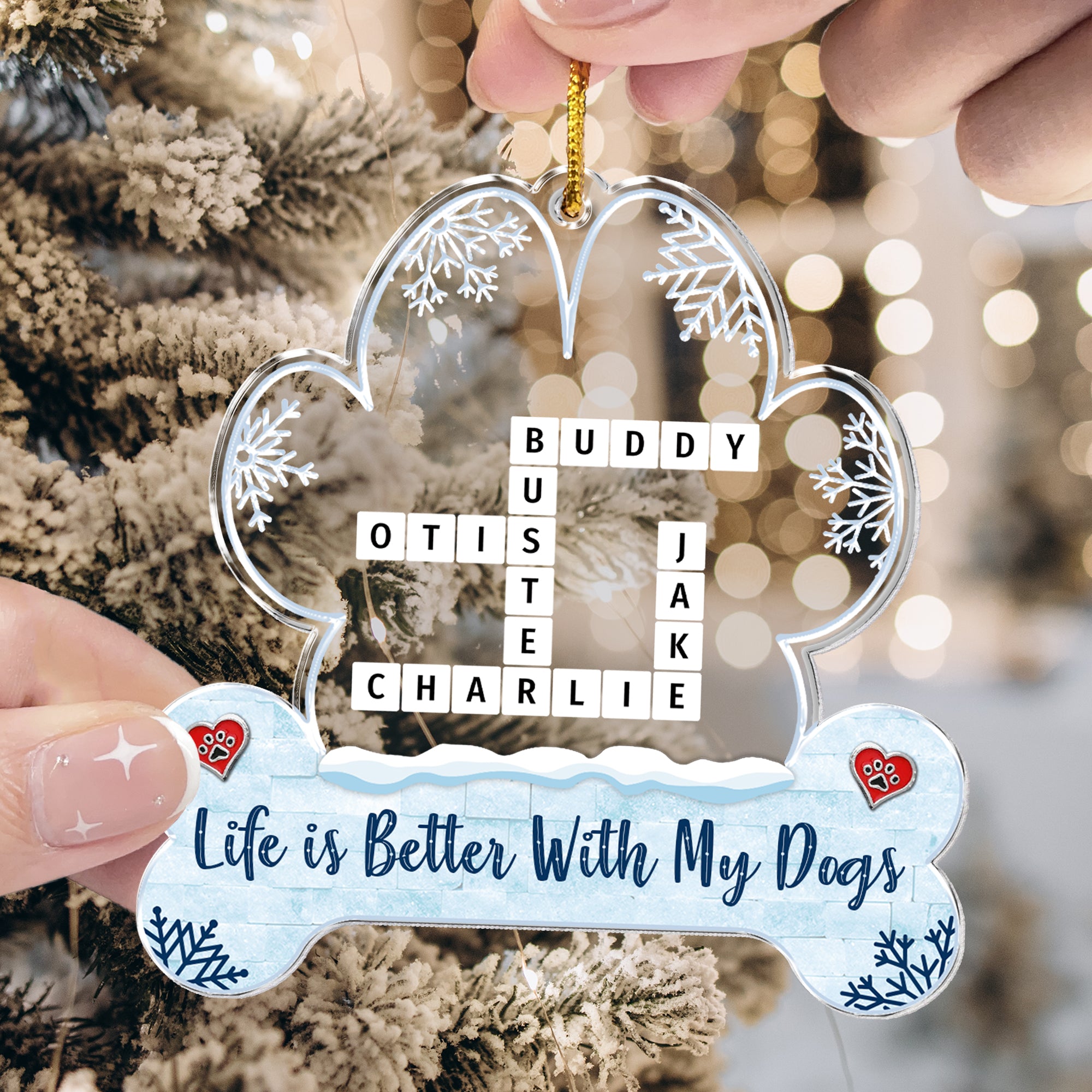 Better With My Dog - Personalized Acrylic Ornament