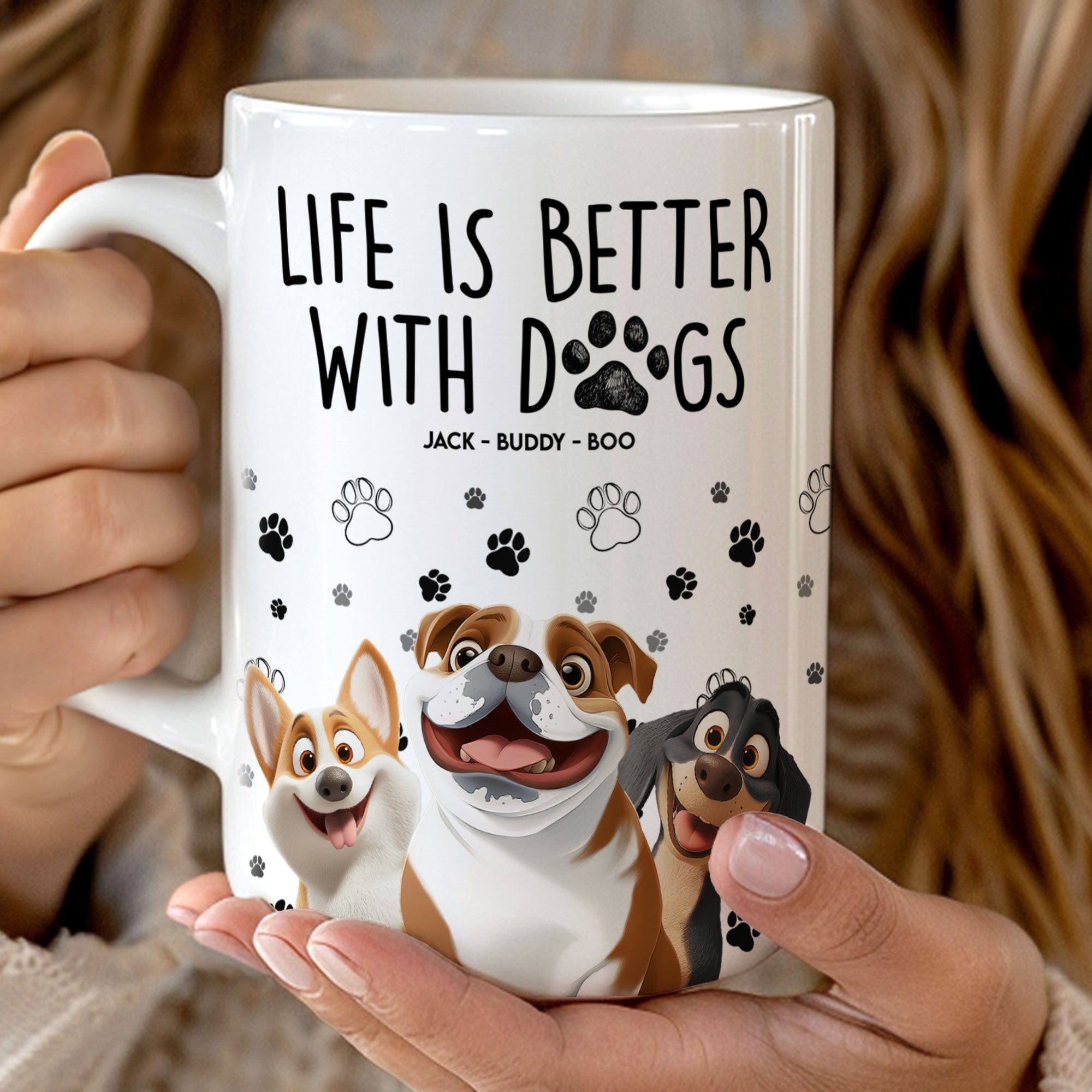 Better With My Dogs - Personalized Mug