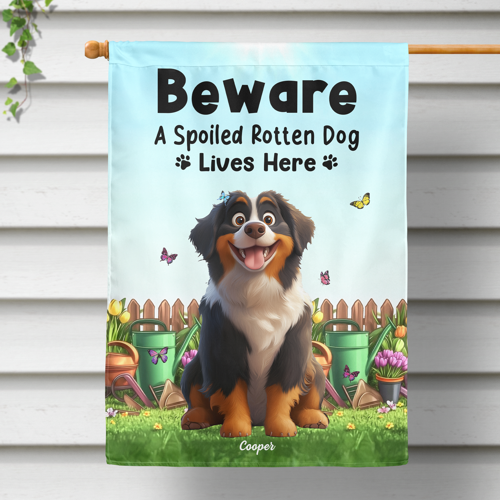 Beware Spoiled Rotten Dogs Live Here - Personalized Flag