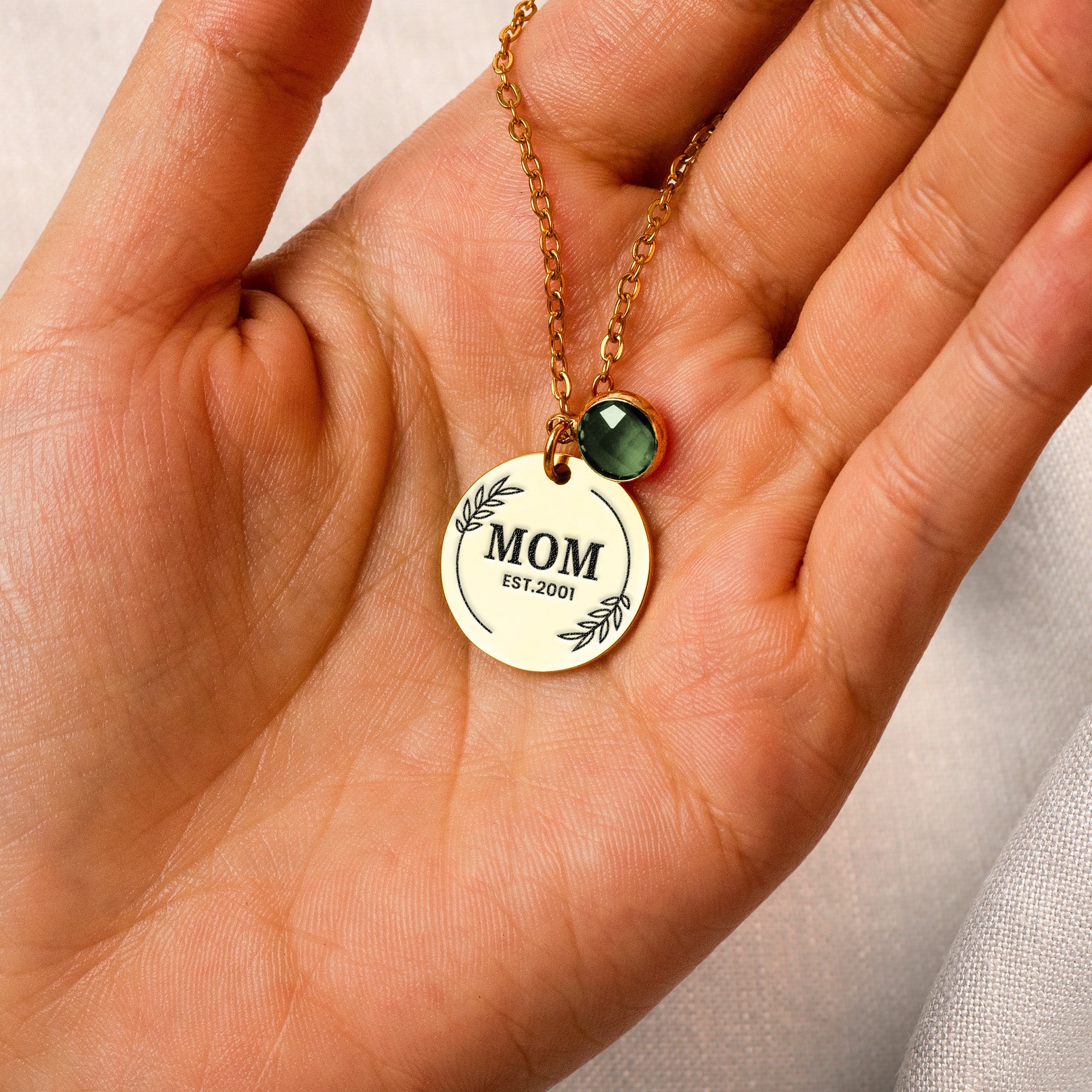 Birthstone Necklace Gift For Mom Grandma - Personalized Birthstone Necklace