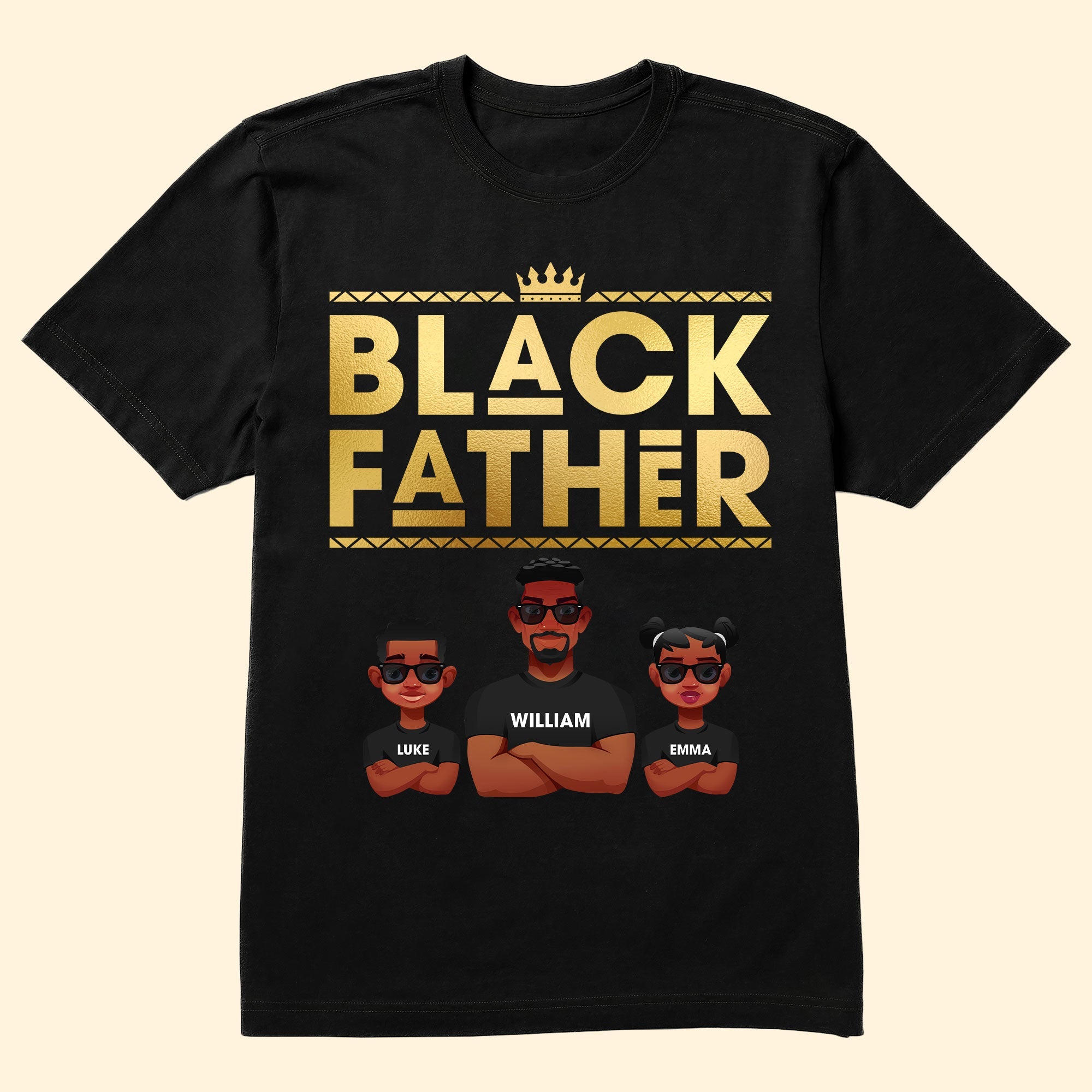 Black Father King Dope Dad - Personalized Shirt