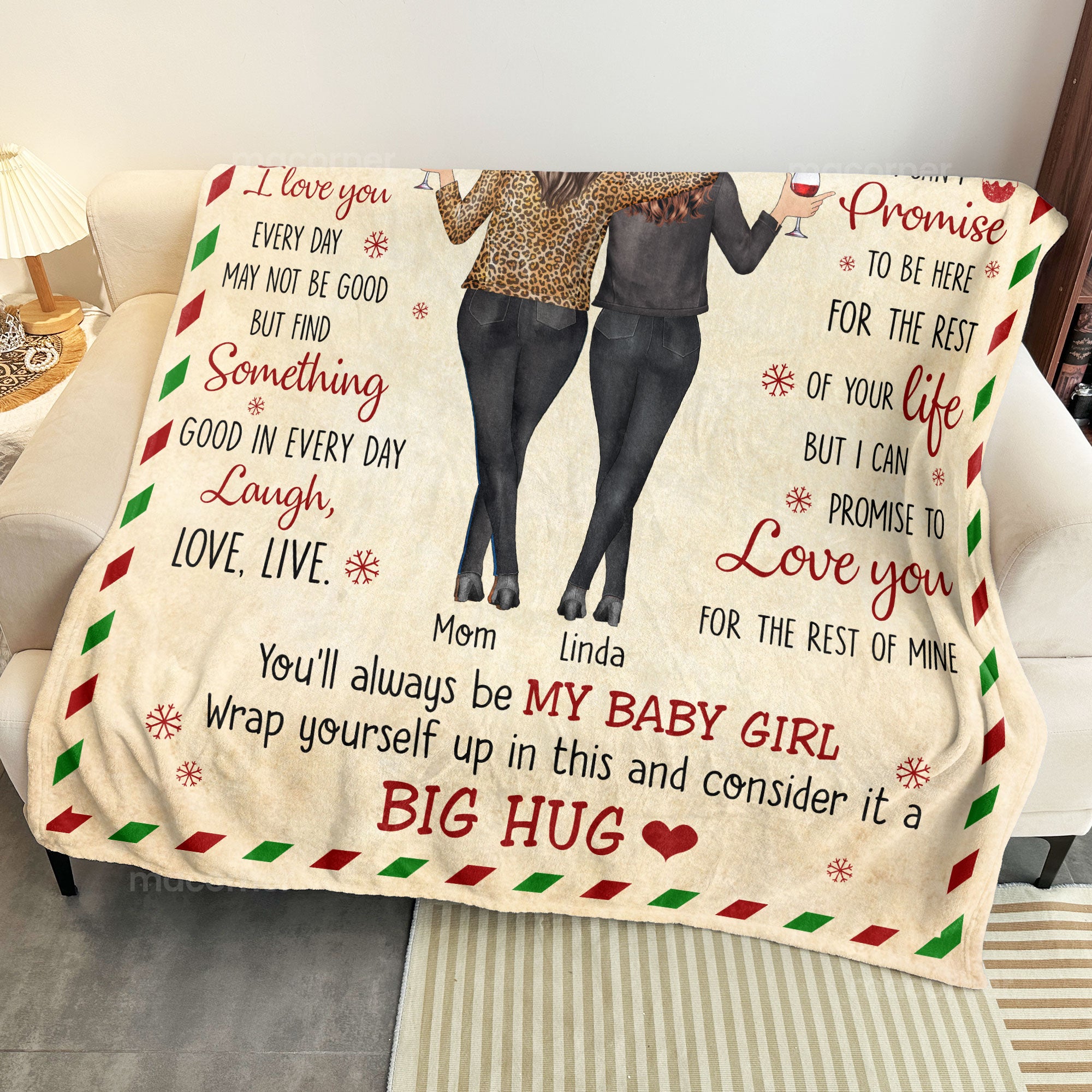 Blanket For Daughter You'll Always Be My Baby Girl - Personalized Blanket