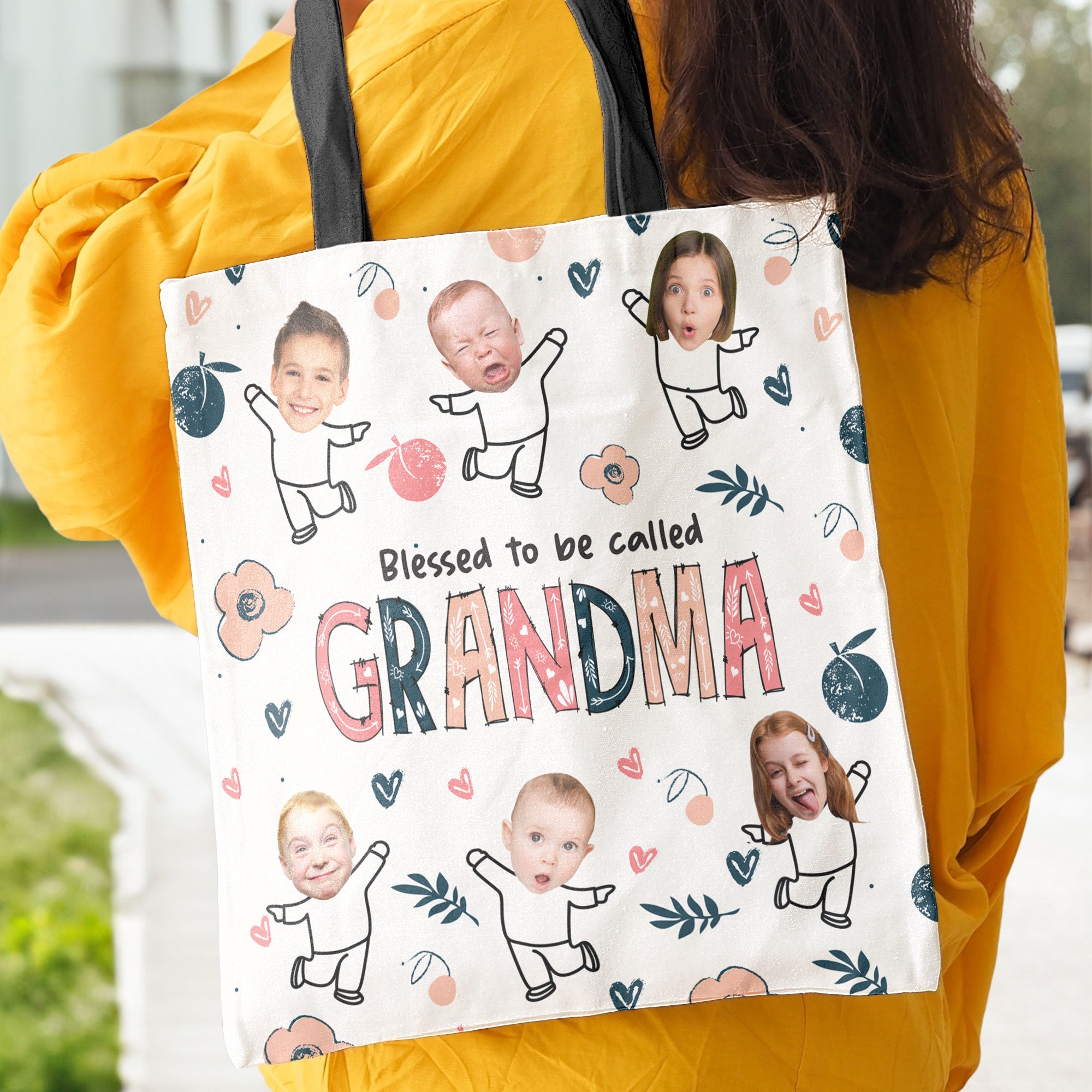 Blessed To Be Called Grandma - Personalized Photo Tote Bag