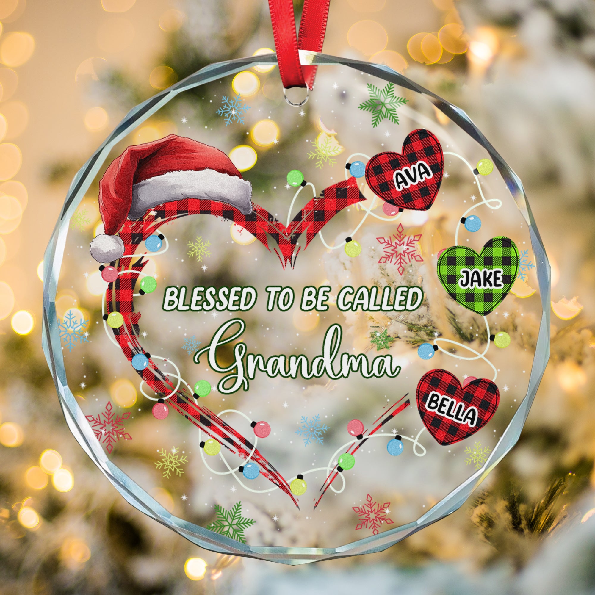 Blessed To Be Called Nana Grandma Mom - Personalized Glass Ornament