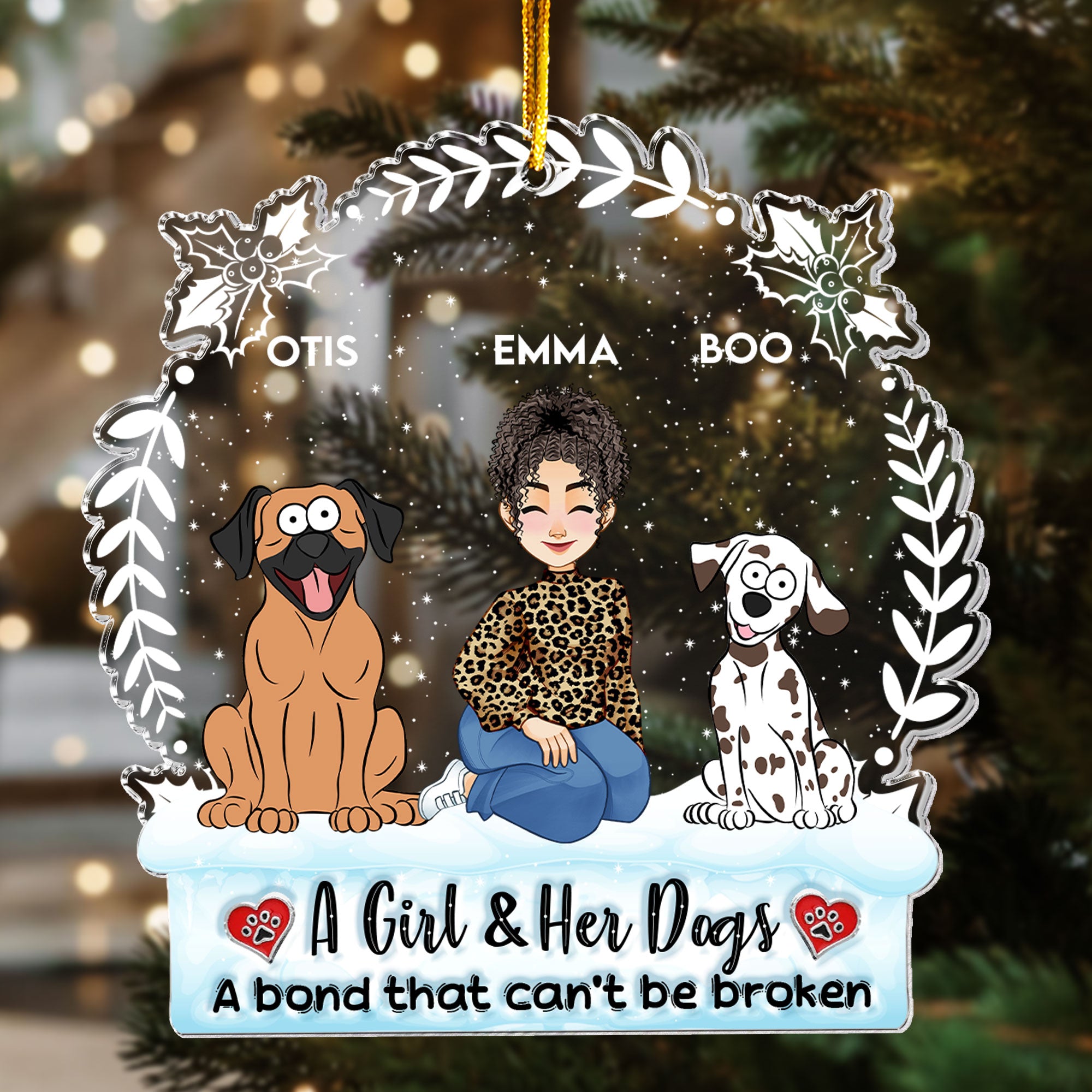 Bond With My Dog Can't Be Broken - Personalized Acrylic Ornament