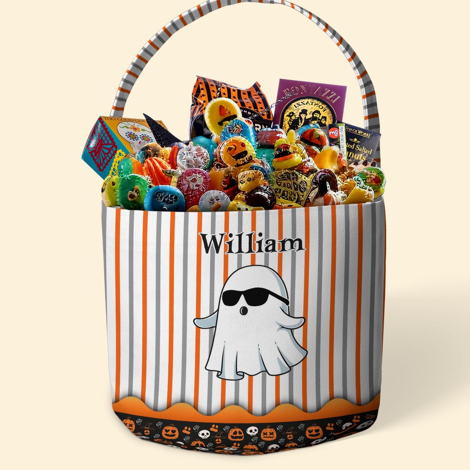 Boo Kid Name Halloween - Personalized Halloween Spooky Basket