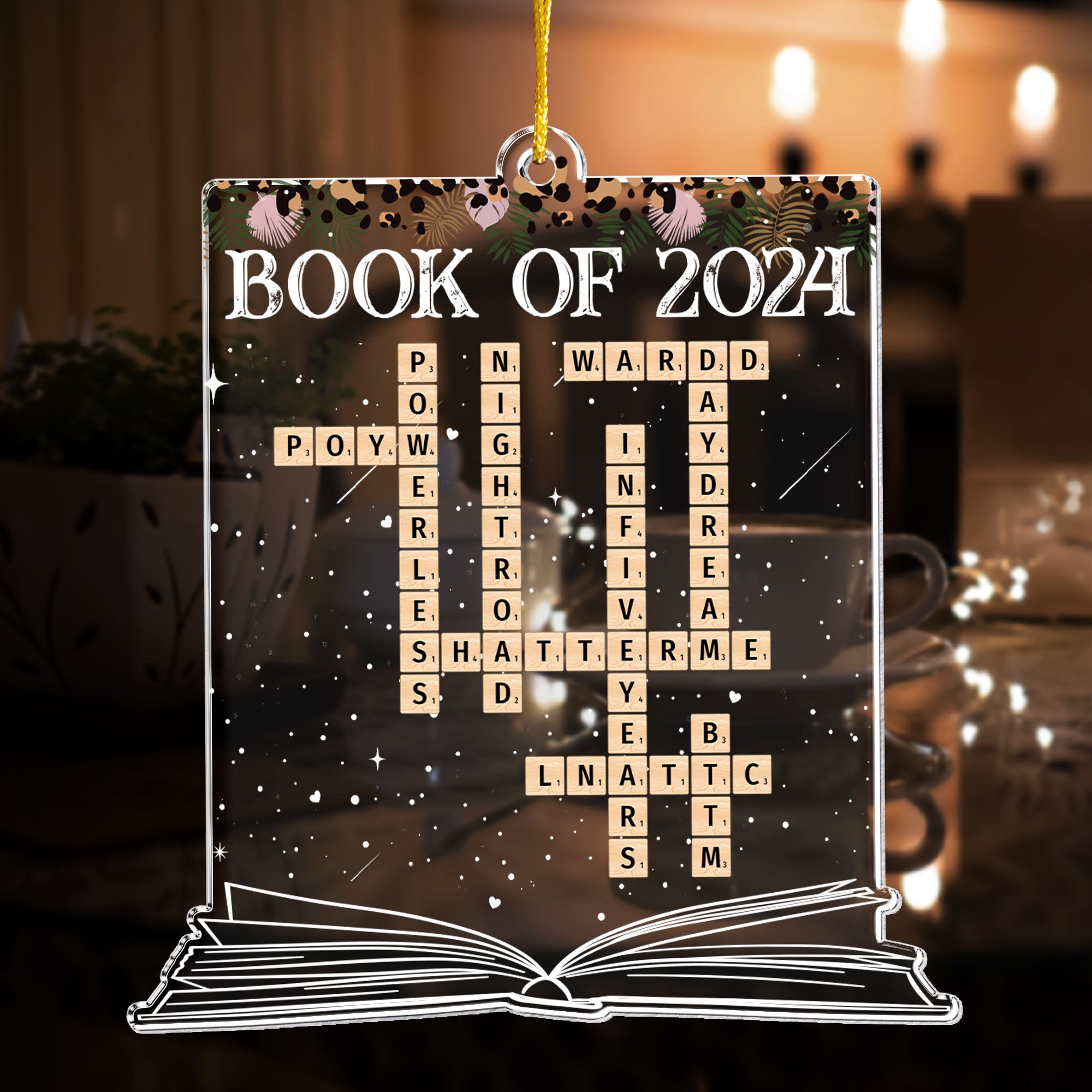 Book Of 2024 Scrabble Book Name - Personalized Acrylic Ornament