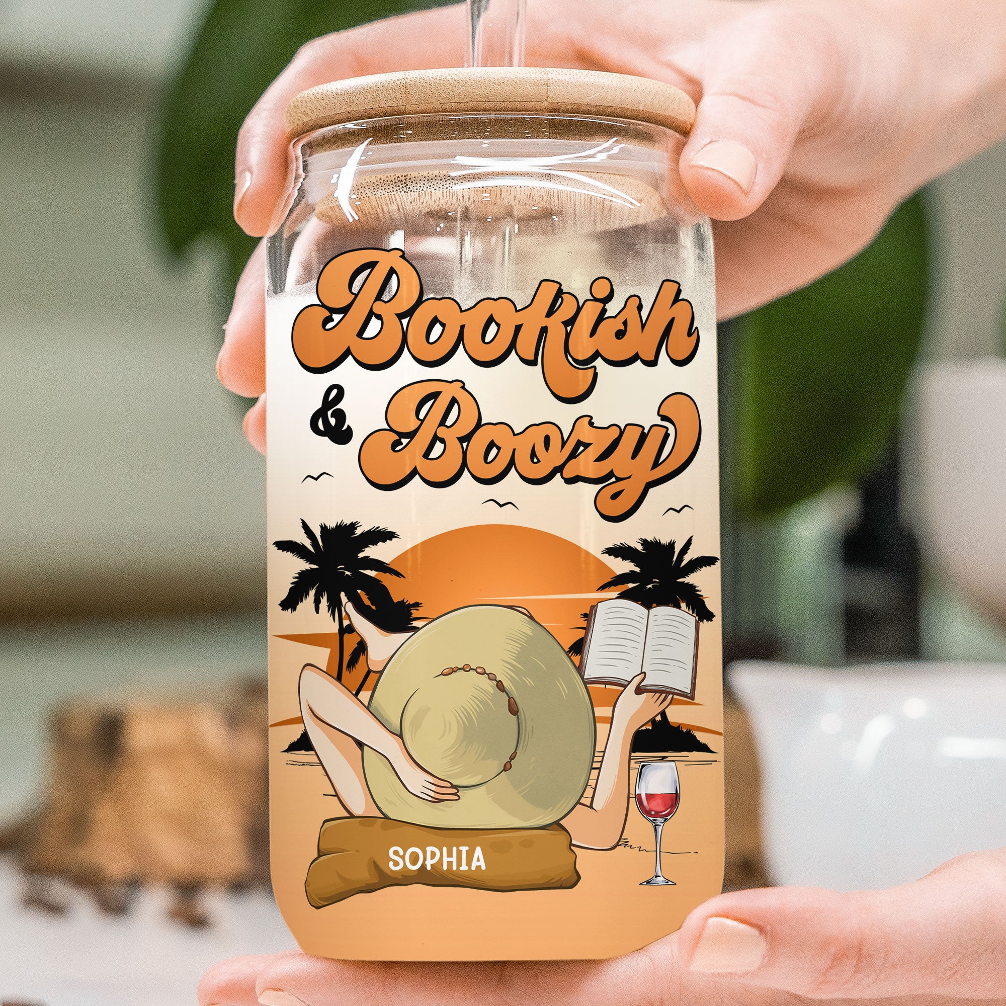 Bookish & Boozy - Personalized Clear Glass Cup