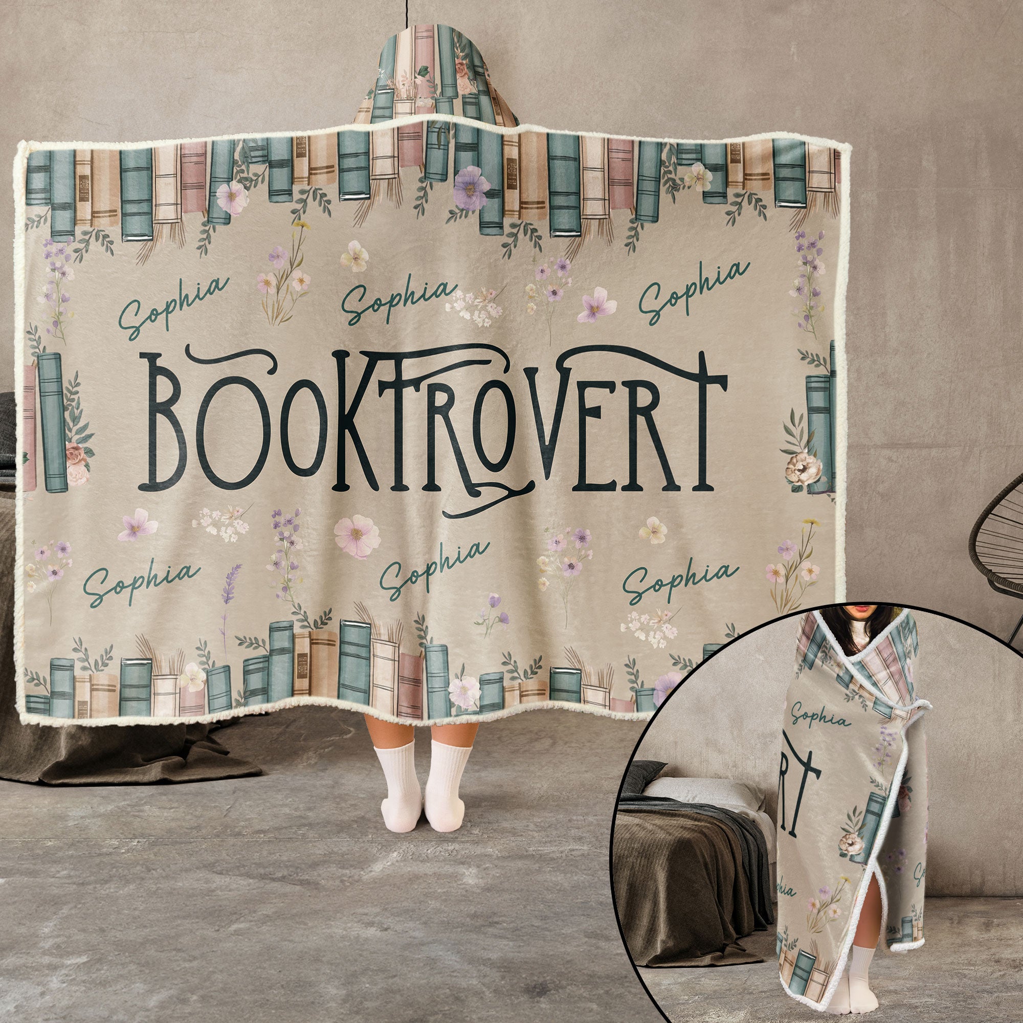 Booktrovert - Personalized Wearable Blanket Hoodie