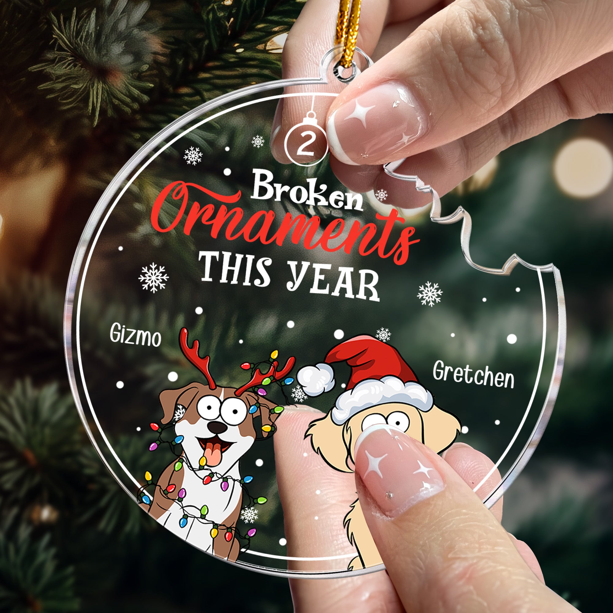 Broken Ornaments This Year With Naughty Pet - Personalized Acrylic Ornament