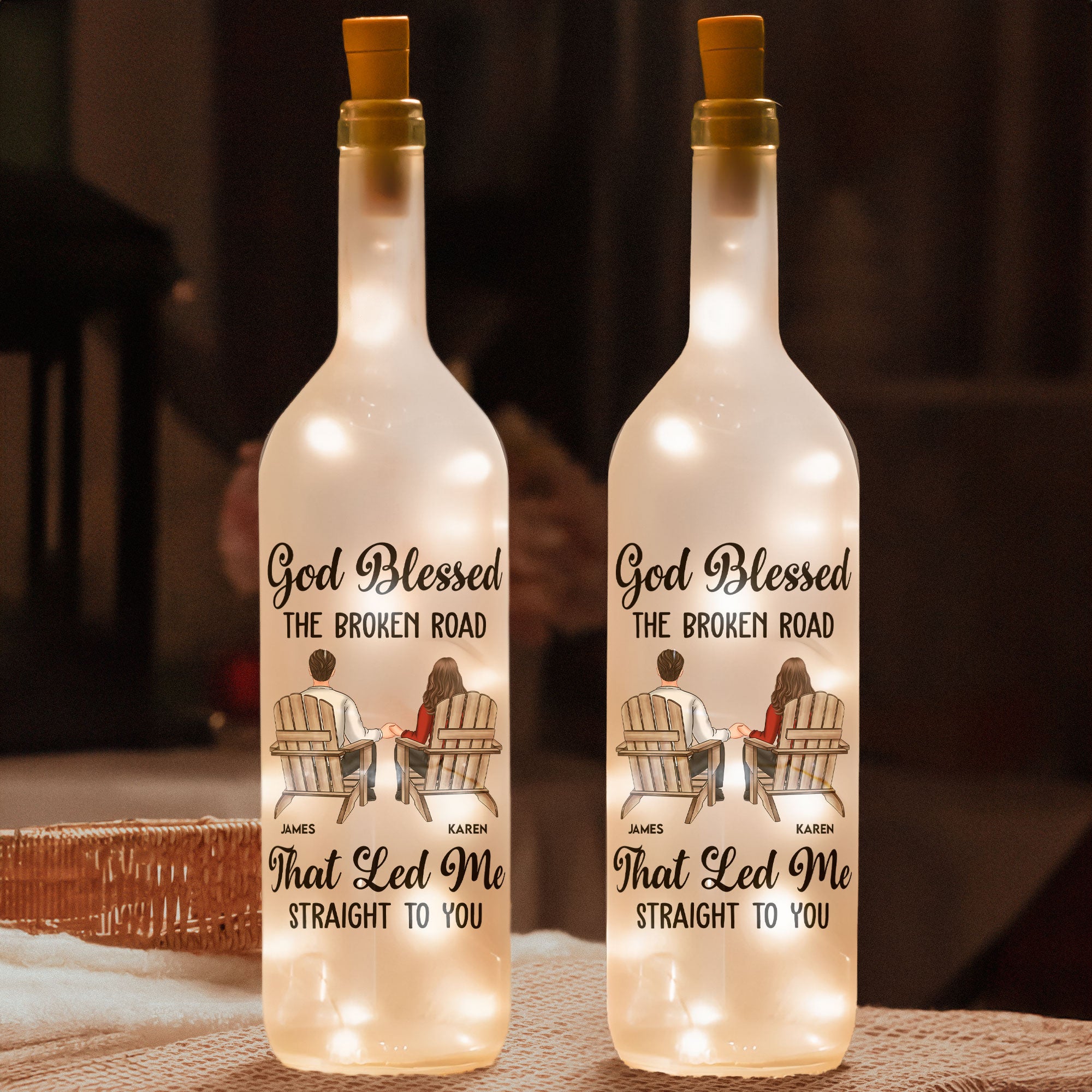 Broken Road That Led Me Straight To You - Personalized Bottle Lamp