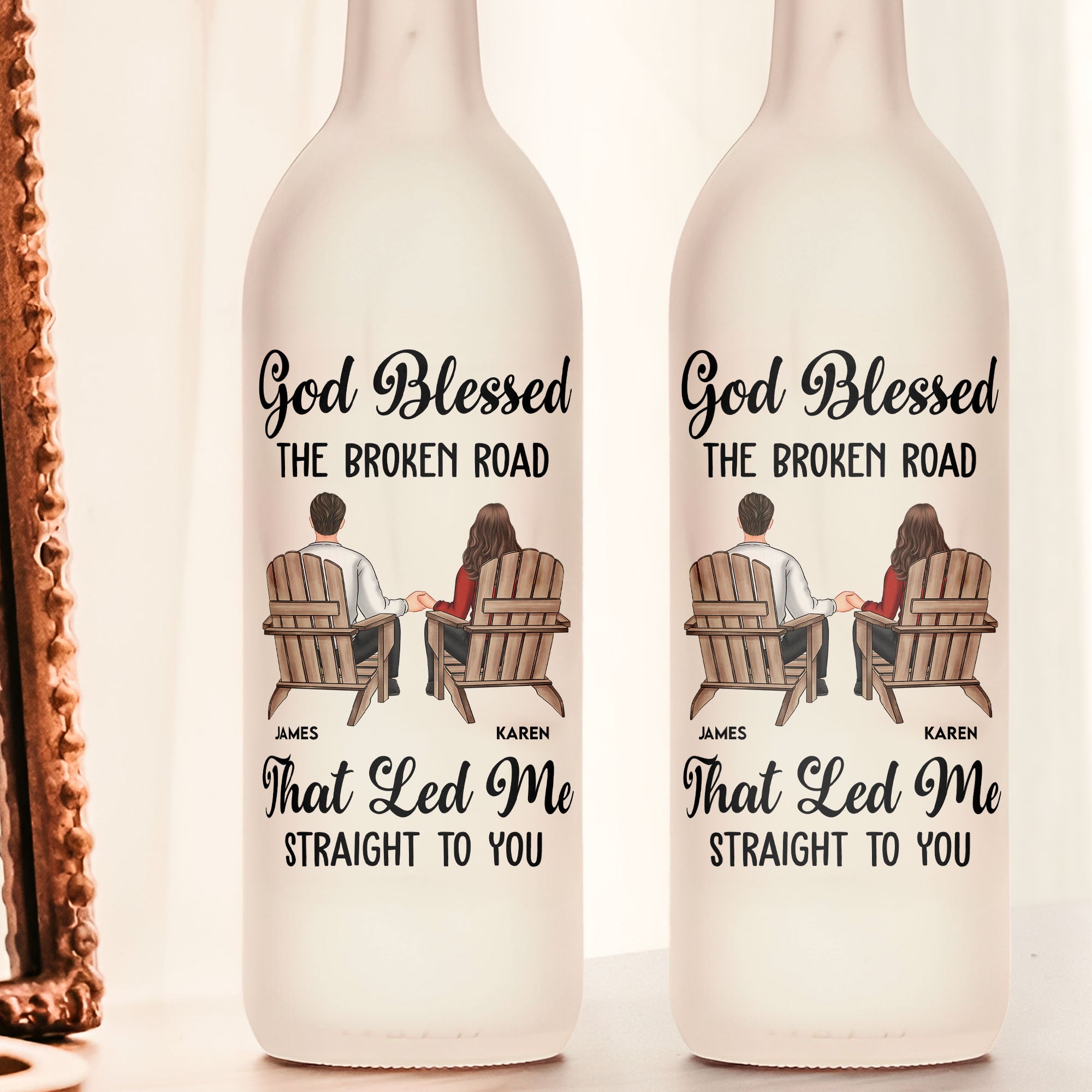 Broken Road That Led Me Straight To You - Personalized Bottle Lamp