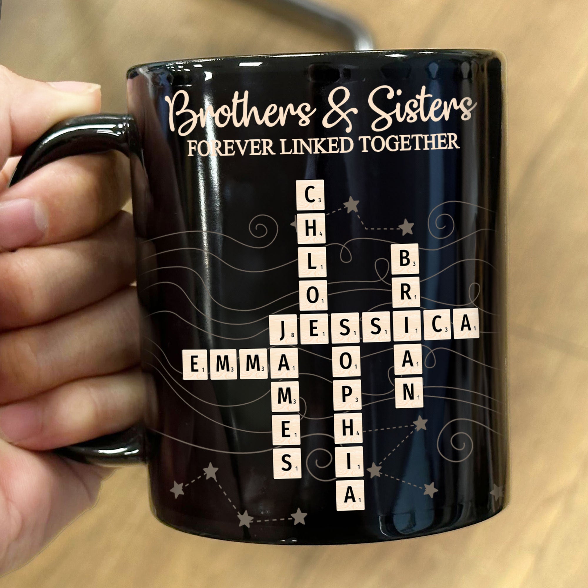 Brothers & Sisters Forever Linked Together New Version - Personalized Mug