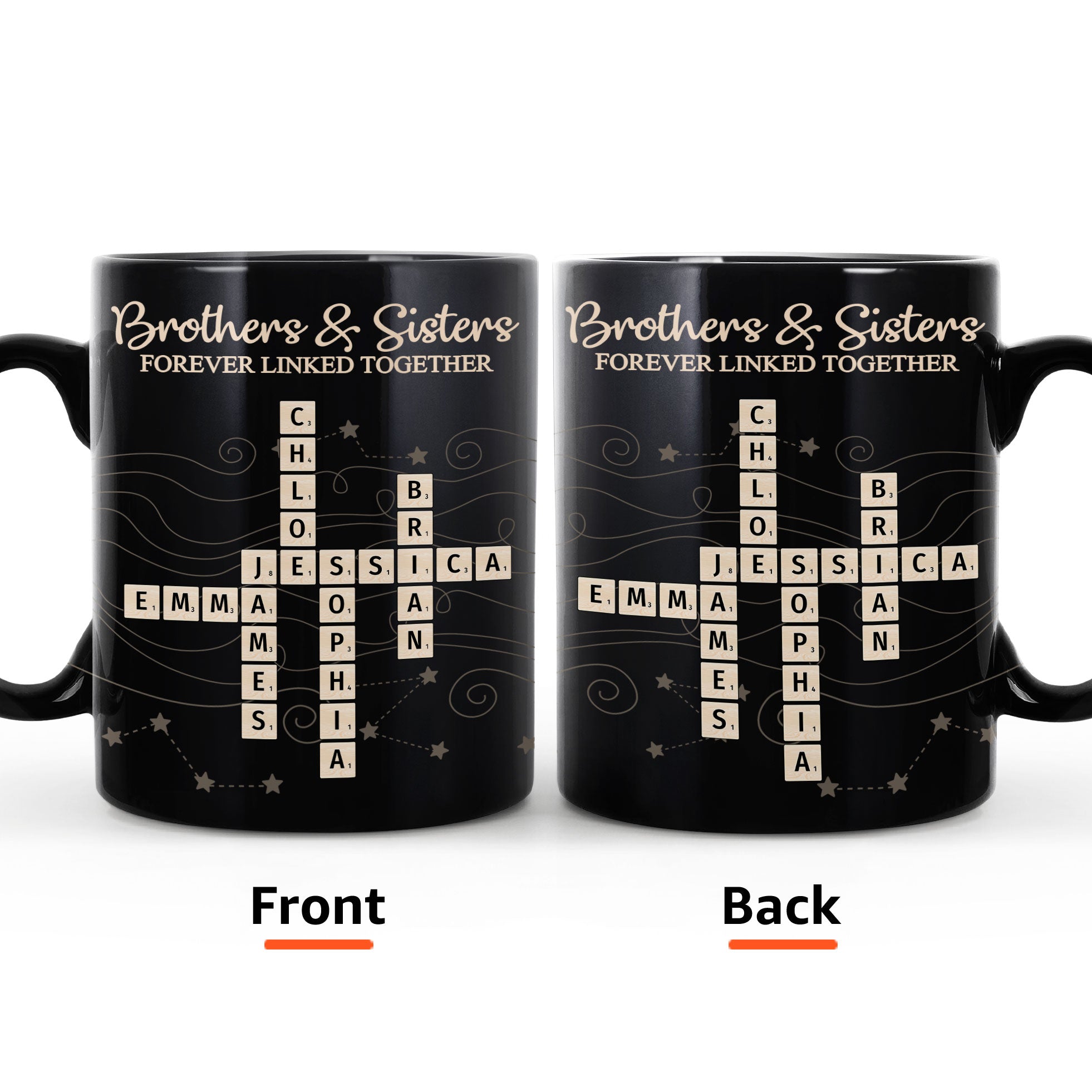 Brothers & Sisters Forever Linked Together New Version - Personalized Mug