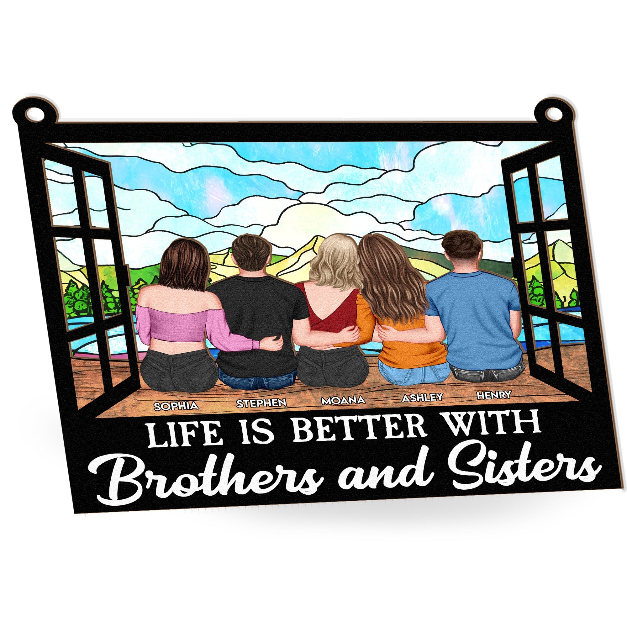 Brothers & Sisters - Personalized Window Hanging Suncatcher Ornament