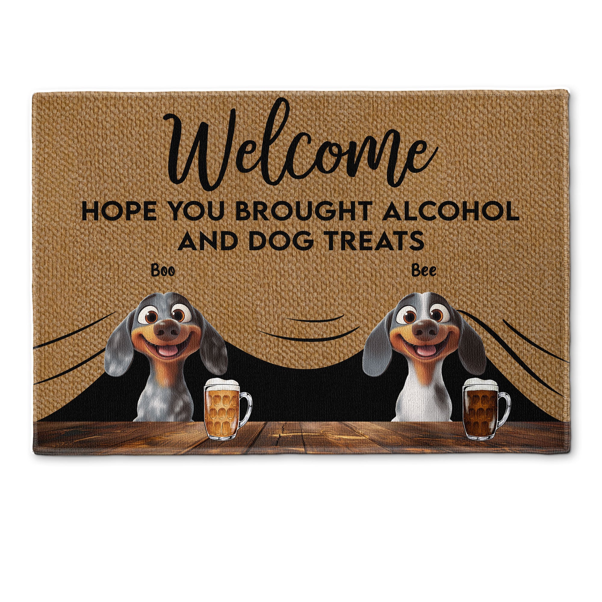 Brought Alcohol And Dog Treats - Personalized Doormat