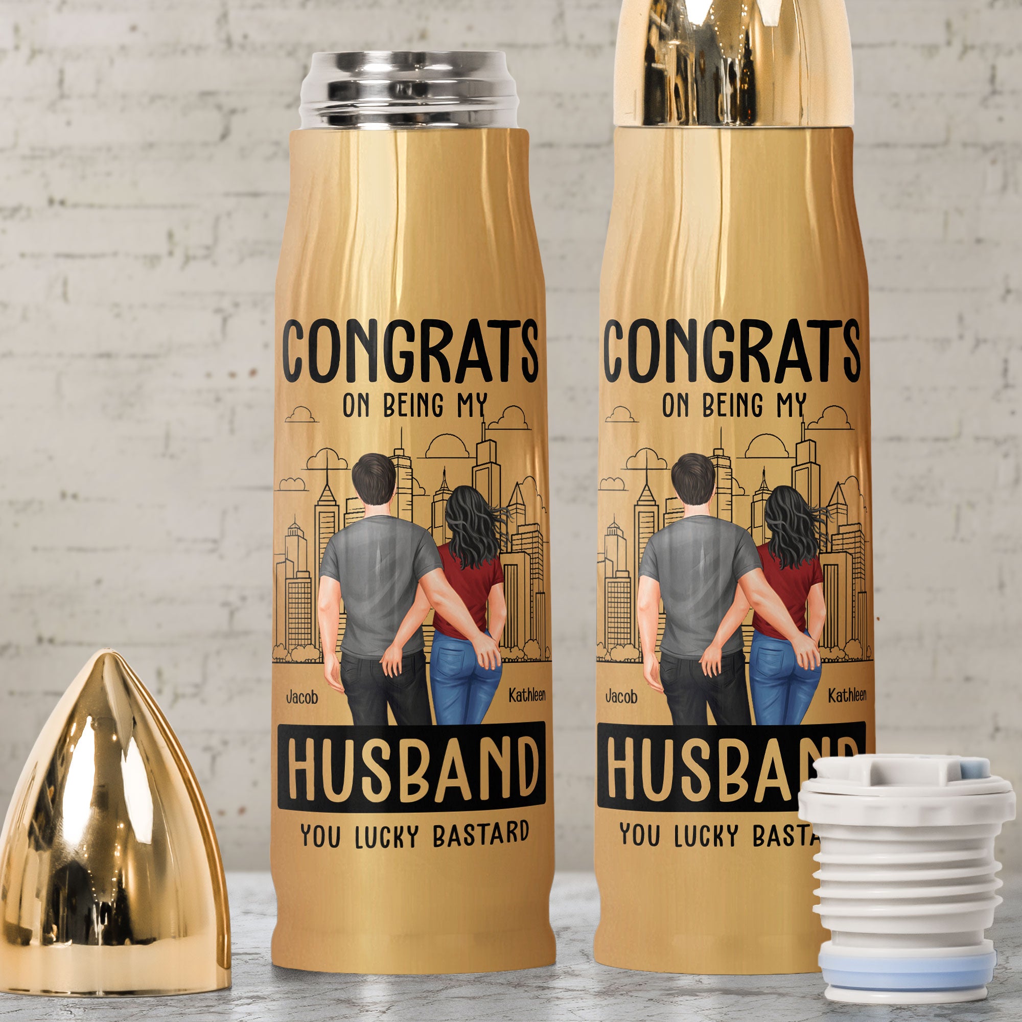 Bullet Tumbler Congrats On Being My Husband - Personalized Bullet Tumbler