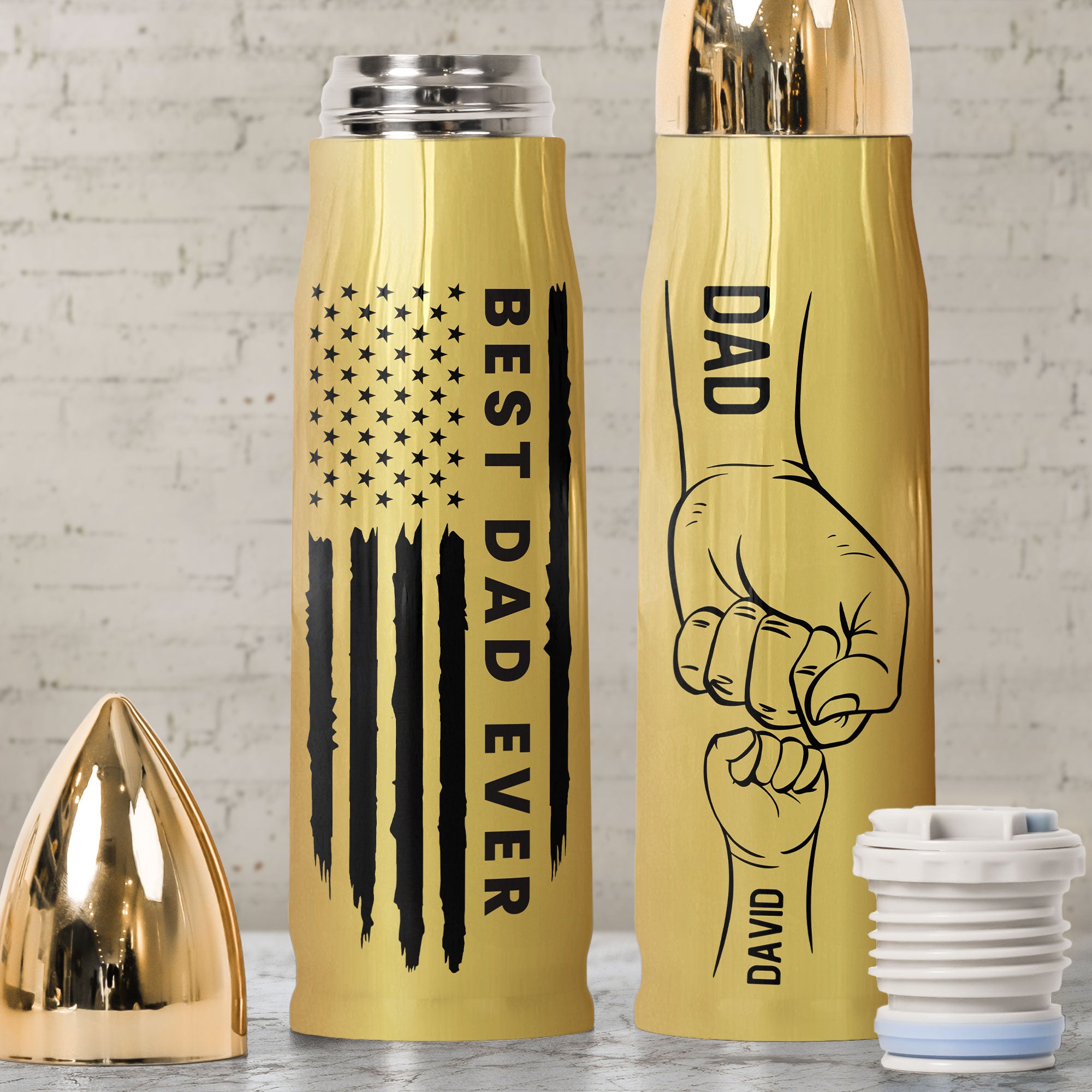 Bullet Tumbler Custom Best Dad Ever - Personalized Tumbler Cup