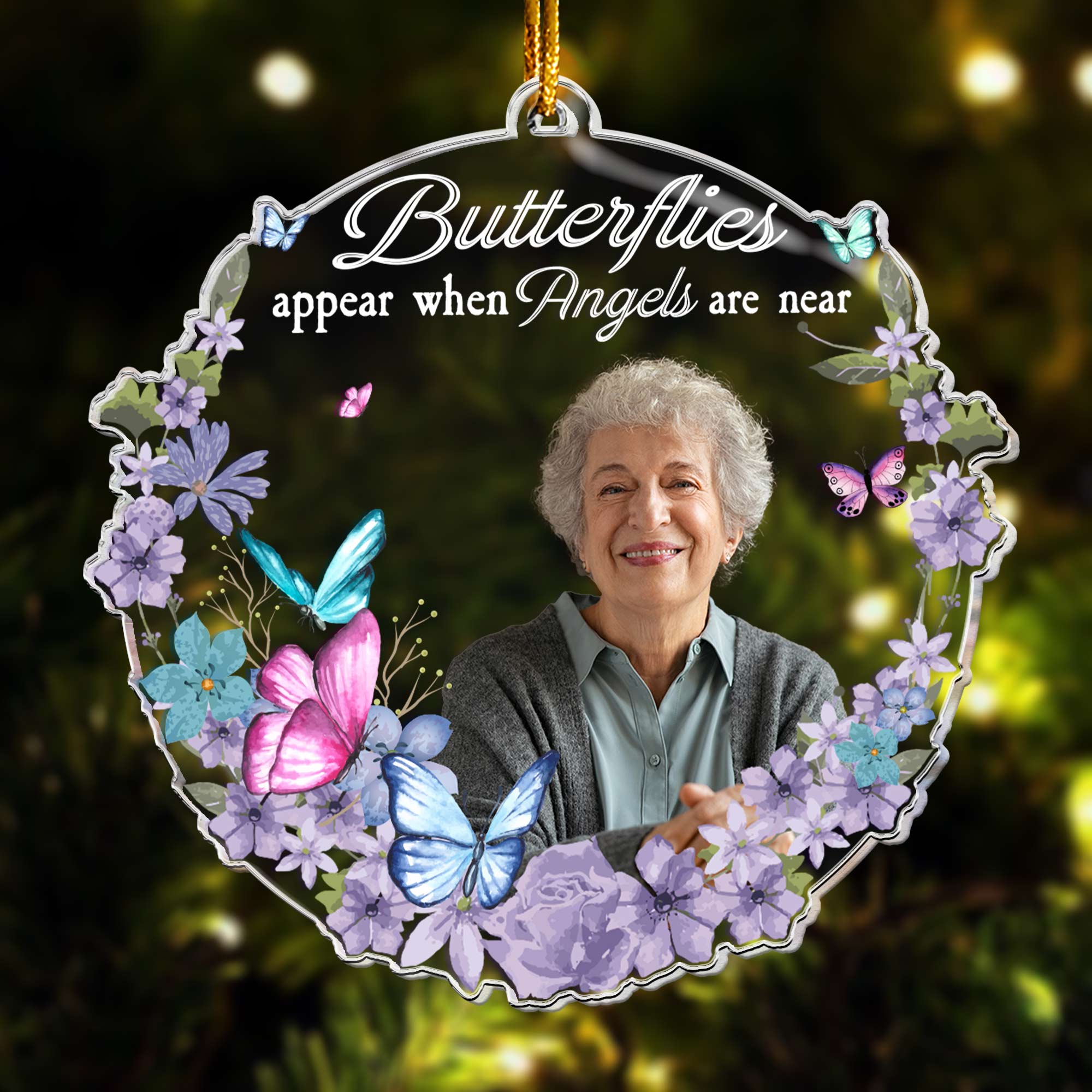 Butterflies Appear When Angels Are Near - Personalized Acrylic Photo Ornament