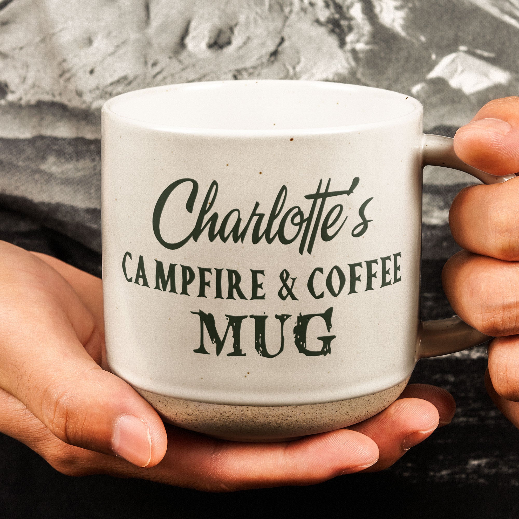 Campfire And Coffee Mug - Personalized Pottery Mug